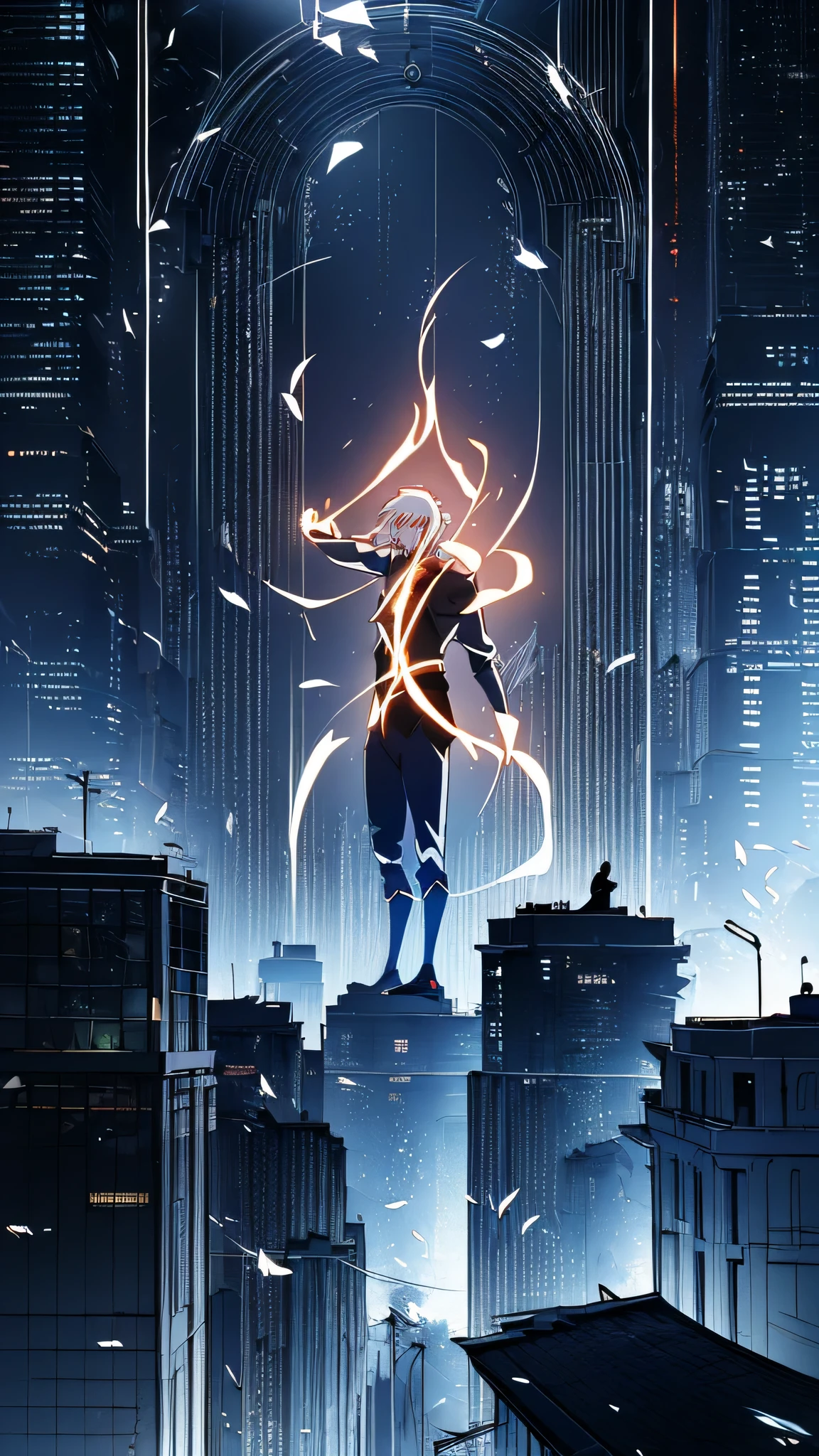 wide shot, ((Art, detailed full body anime: 1.6)), ((a man standing on the roof OF A BUILDING: 1.7, of a tall building Young boy anime style character vector illustration design. anime manga boy: 1.7)), very colorful high Image Quality: 1.3, appearance, 8k, full frame matrix, deep shadows, ((one character)), (intricate details, subsurface scattering, hyper detailed: 1.15), (lighting volumetric, Sharpness: 1.5) hyper detailed, vibrant and well-defined lights and shadows)). beautiful colors of sunrise: 1.6, no text: 1.3. 32k.