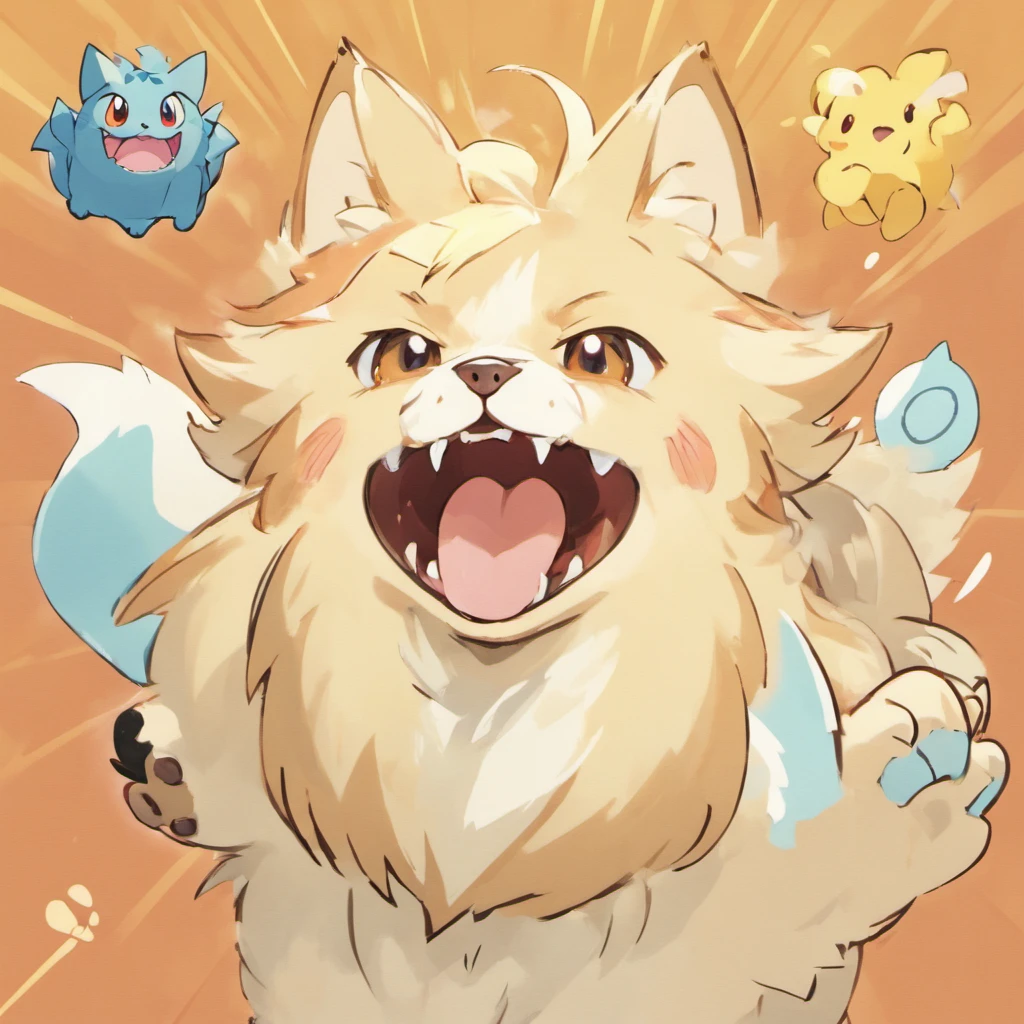 a close up of a dog with its mouth open, kitten puppy teddy mix, drachenlord, sharp teeth, full image, pediophobia, fluffy, !!!!!!!!!!!!!!!!!!!!!!!!!, bad photo, barry chuckle, is evil gremlin, bite, aliased, 'i'm so tired, long claws, shark teeth, havanese dog, mood