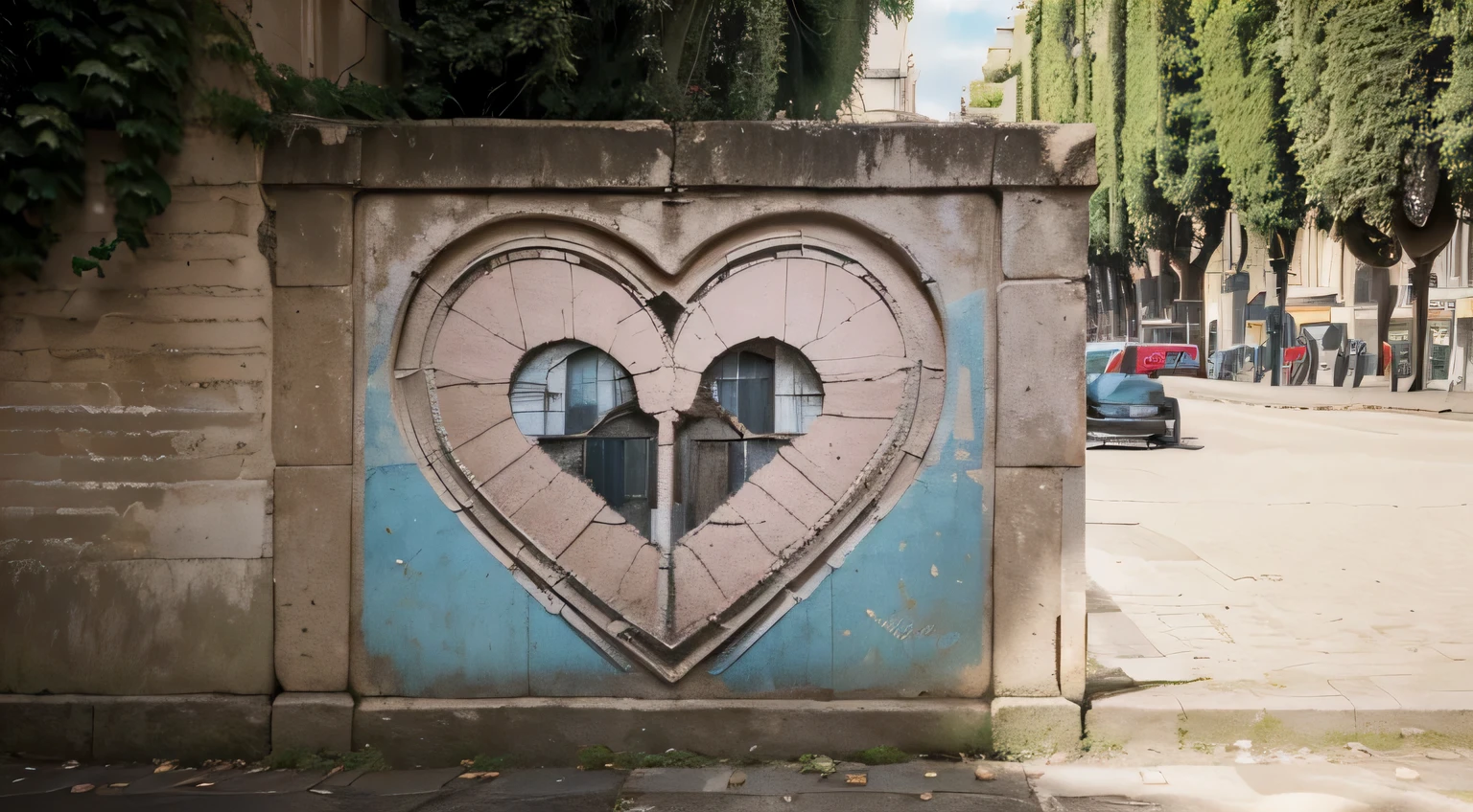 In order to generate a Stable Diffusion prompt for the given theme, "Muro(parede antiga) em uma Rua vazia(((Paris))), deserta, com Outdoor(((sad torn hearts)))", we can imagine a detailed and high-quality image with the following prompt:

"(best quality,4k,8k,highres,masterpiece:1.2),ultra-detailed,(realistic,photorealistic,photo-realistic:1.37),desolate Parisian street,ancient wall covered with ivy,empty street,lonely outdoor advertisement with torn hearts,pastel color tone,vintage-style lighting"