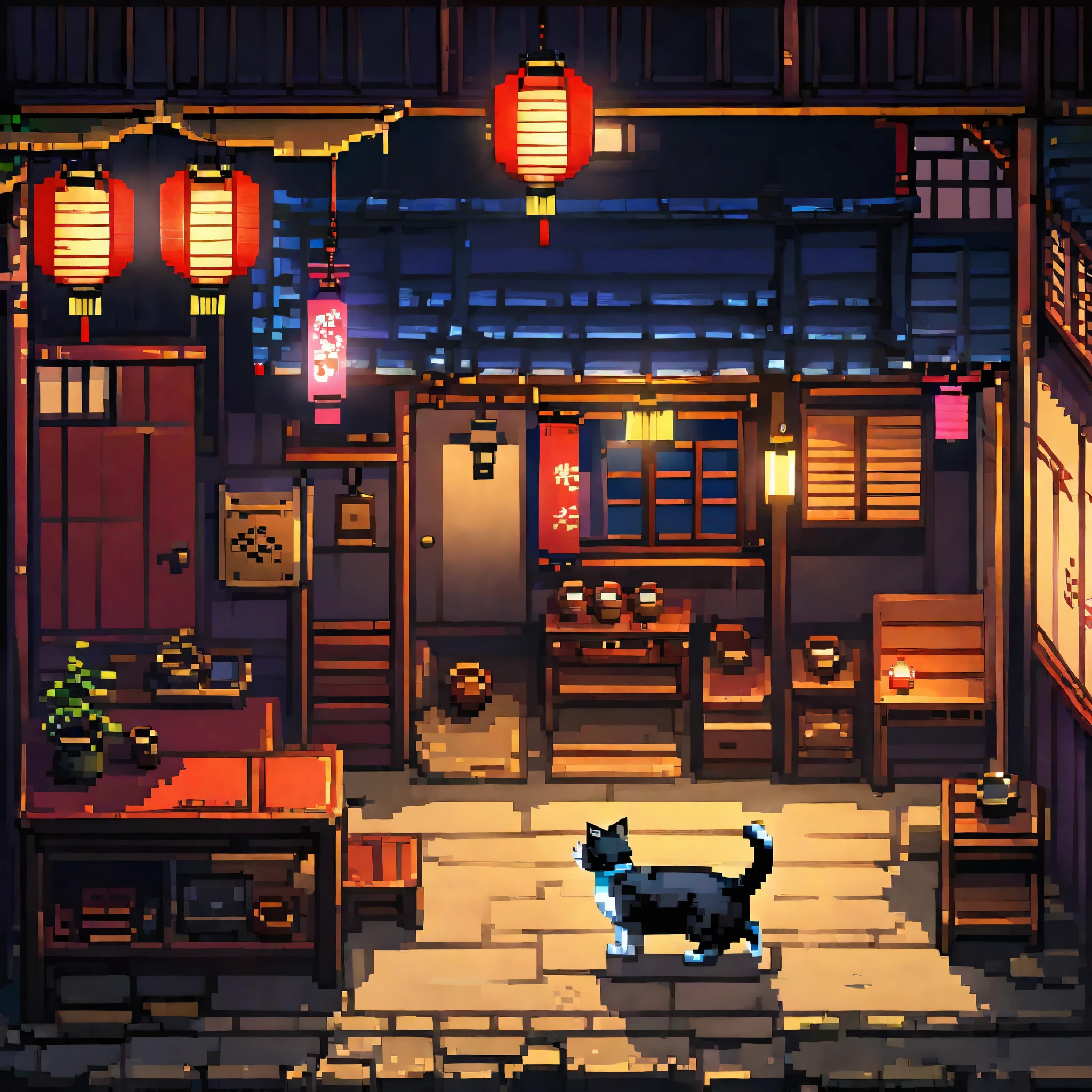 highres, absurdres, detailed background, cat, dog, User Interface of fps game, night, japanese house, deteriorated furniture, windows, moonlight, good lighting, cinematic shadow,