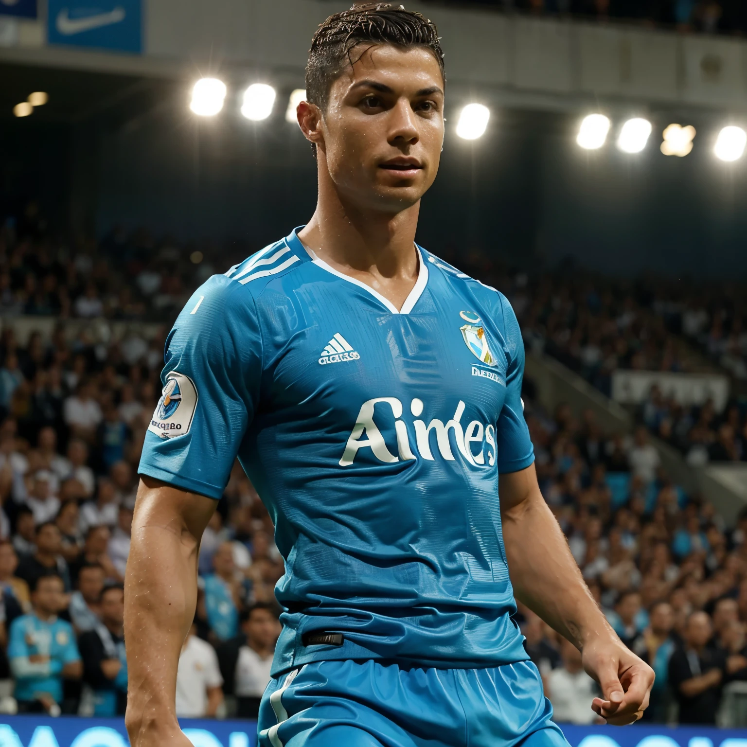 Cristiano ronaldo avec un maillot de marseille