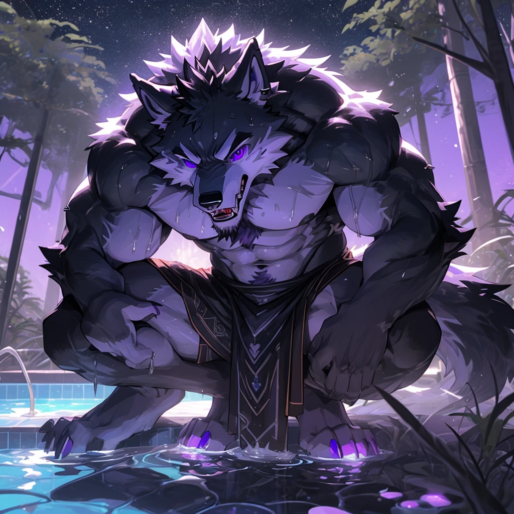 (highest quality:1.2), (masterpiece:1.2), (Super detailed:1.3), Tall、Tightened、Muscular blue werewolf (( Excessive sweating)), Heavenly Pose
,(((que todo su cuerpo del hombre lobo este por todas partes este Excessive sweating))),(( Black loincloth)),(((I&#39;I don&#39;t want any accessories or things on my sweaty, muscular werewolf body.)))
, Poolside, The background is a forest, end:night、in the starry sky,((Pure sweat soaked throughout the wolf&#39;s muscular body.))
,A piercing black gaze,Sharp focus, (ultra detailed eyes:2), (ultra detailed purple pupil:2)
, black tongue, A large amount of saliva, A lot of water overflowing from the mouth
, Dark penis, Big cock, ejaculate, A lot of semen, A lot of milk overflowing from the tip of the penis , Big cockの先から溢れるA lot of semen, 陰茎の先から溢れるA lot of semen
, two people having sex, (A werewolf rapes a dark and handsome demon:1.5), (Red muscular demon:1.5), A pool filled with cum
, ((交尾Wolf)),((sex)Wolf),((尻に挿入Wolf)),Overflowing semen,((Intimidating)),(kiss),Semen dripping from anus,View your viewers,From null-ghost
