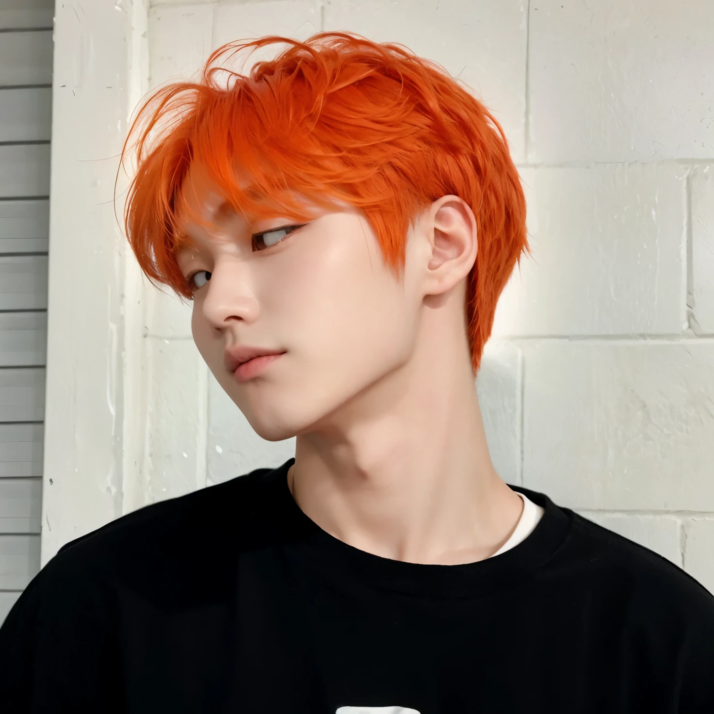 Hyunjun hur actor y idol de kpop mas realismo en el cabello y ropa hair orange