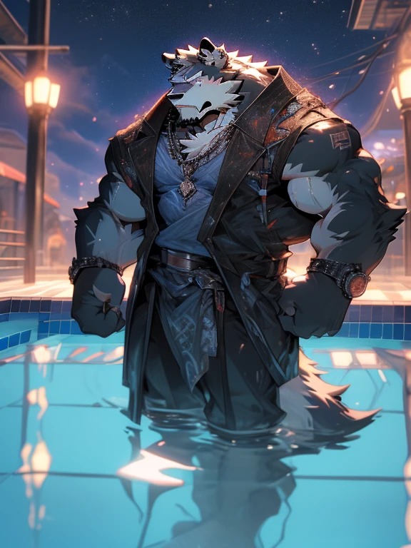 (highest quality:1.4), (masterpiece:1.2), (ultra detailed:1.3), 8k, From null-ghost, anime, 日本のanime,
, A bodybuilder with blood vessels running throughout his body, Muscular々, Tall、Tightened、筋肉質のRed Werewolf, ((Red Werewolf))
, Look up to the sky, look up, Black loincloth, (( Excessive sweating)), Black decoration
,(((que todo su cuerpo del hombre lobo este por todas partes este Excessive sweating)))
, (Poolside:1.5), The background is a forest, Turn off the city lights, Starlight, night, in the starry sky,((Pure sweat soaked throughout the wolf's muscular body.))
, (ultra detailed black eyes:1.3), (ultra detailed yellow pupil:1.3)
, black tongue, A large amount of saliva, A lot of water overflowing from the mouth
, Dark penis, Big cock, Thick penis, Extremely thick penis, Long penis, Upward curved penis, A penis with veins, erection
, ejaculate, A lot of semen, A lot of milk overflowing from the tip of the penis , Big cockの先から溢れるA lot of semen, 陰茎の先から溢れるA lot of semen,Overflowing semen,Semen dripping from anus