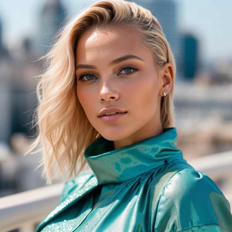 (Vue non centrée: 1.4), (plein de corps: 1.4), Photo portrait RAW UHD d'un Africain de 28 ans (Femme africaine aux yeux bleus, Brazilian mixed), tresses blondes, gros seins, (elegant jumpsuit), contre un horizon de New York, (sans bretelles), mettant en valeur (paysage urbain!, lights of the'horizon, charme!! , seduce: 1.1), des yeux captivants avec un éclat de ville (fixation sur la caméra), Rooftop lights of thea ville, appareil photo sans miroir, tons urbains, crisp details, grain subtil, Nikon Z6, sophisticated framing, sharpness, city Bokeh (lights of thea ville), nuit, details (textures! , cheveux! , paillettes, Couleur!! , disadvantages: 1.1), yeux brillants avec beaucoup de details, Ultra-quality, profondeur de champ, Grain du film, clair comme de l'eau de roche, centre du cadre, beau visage, sharpness, Bokeh (dimly lit), jour, detailed skin pores, la peau grasse, coup de soleil, complex eye details, tout le corps, gros seins