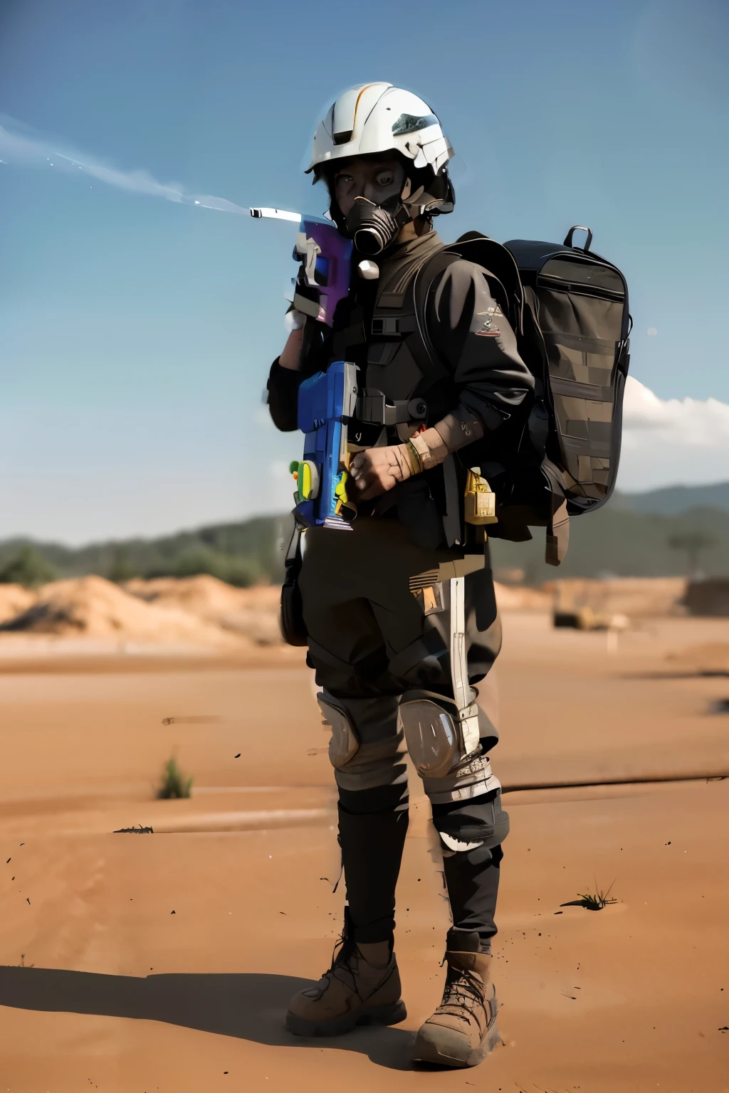 Adding fabric to the arms,Add dirt and blood stains to clothes,The style of the helmet remains the same but the logo on the front,The logo is "M.E.G.”。