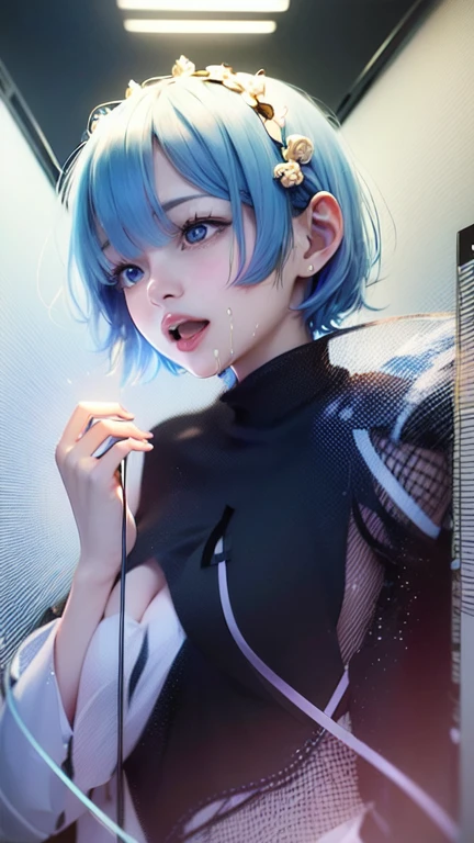(masterpiece, highest quality:1.2), One Girl, alone,blonde、Upper body naked、Center of chest、Black Knee High、Blue Hair、Nipple erection、Raise your hands and fold them behind your back、Drooling from the mouth、Half naked、Stand up and put your feet up、squint、Optical illusion、detailed、stand up、Standing on one leg、Lift your legs、whole body、whole、Lift your legs straight up、Put one foot on the ground、Blue Hair, Alsom \(Also:zero\), [smile], blush, city,, masterpiece, highest quality, Perfect lighting, One Girl, Tight Suit、Black suit, medium bAlsoasts, masterpiece, Highest_quality, 1 person, alone, Hip, Big Ass, From the back, Light blue hair、short hair、blue eyes、Alsomu(Also:zero)、Drooling from the mouth、Open your mouth、Sticking out tongue