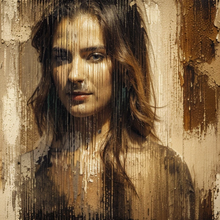 A canvas in different colored oil paint 