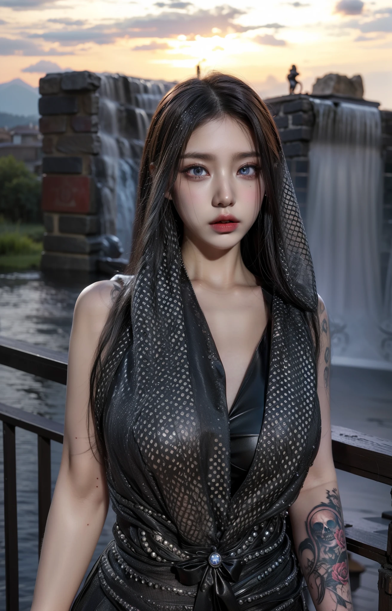 Detailed image quality,pandora witch,wing, Succubus Theme,堕落Angel,Excellent,scary,Secret Terror,Tentacles,With eyes,Uncanny Valley Effect,Blood Moon,skeleton,vampire,Hellfire,Dark Queen,Angel,magician magic witch,Angel,eyes are blue(Pupils as deep as the starry sky),Gorgeous tattoo designs all over the body,tattoo queen,Gorgeous clothes(Rich in details),Neck repair,Normal clavicle