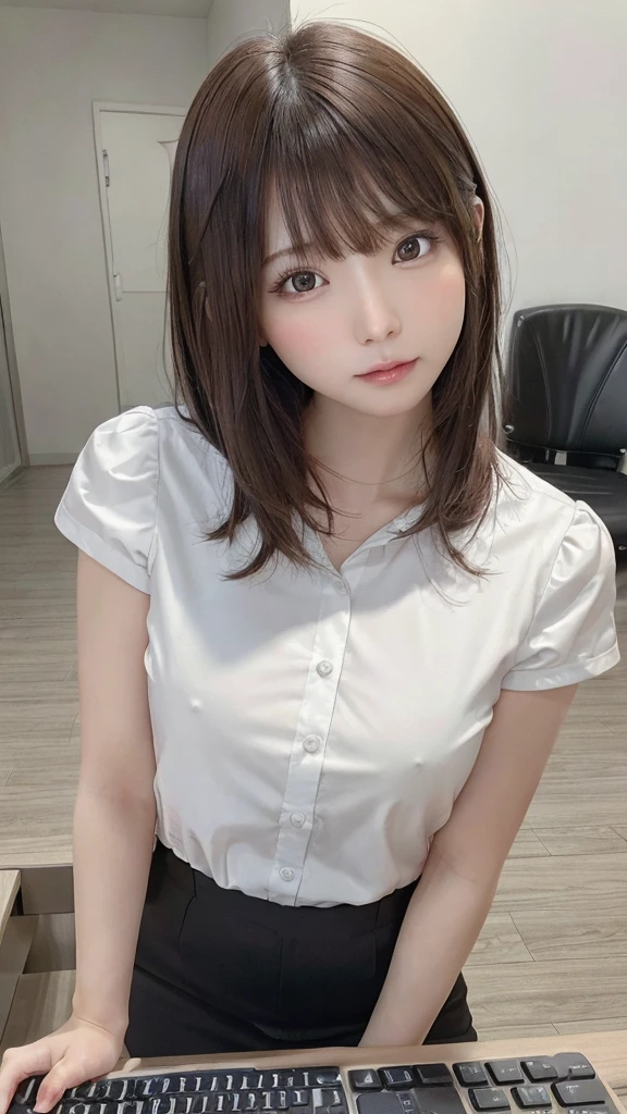 one girl, (a beauty girl, delicate girl:1.3), (15 years old, :1.3),
break, (shirt, Green apron, family mart:1.3), panties,
break, Extremely fine grain resolution, (Symmetrical eyes:1.3),
break, (Inside a convenience store:1.3), perfectly trimmed fingers,
break, Small breasts, Brown eyes, Parted bangs, brown hair,  girl,
break, (Eye and facial details:1.0),
break, (masterpiece, highest quality, Ultra-detailed, Detailed face, 8K)
