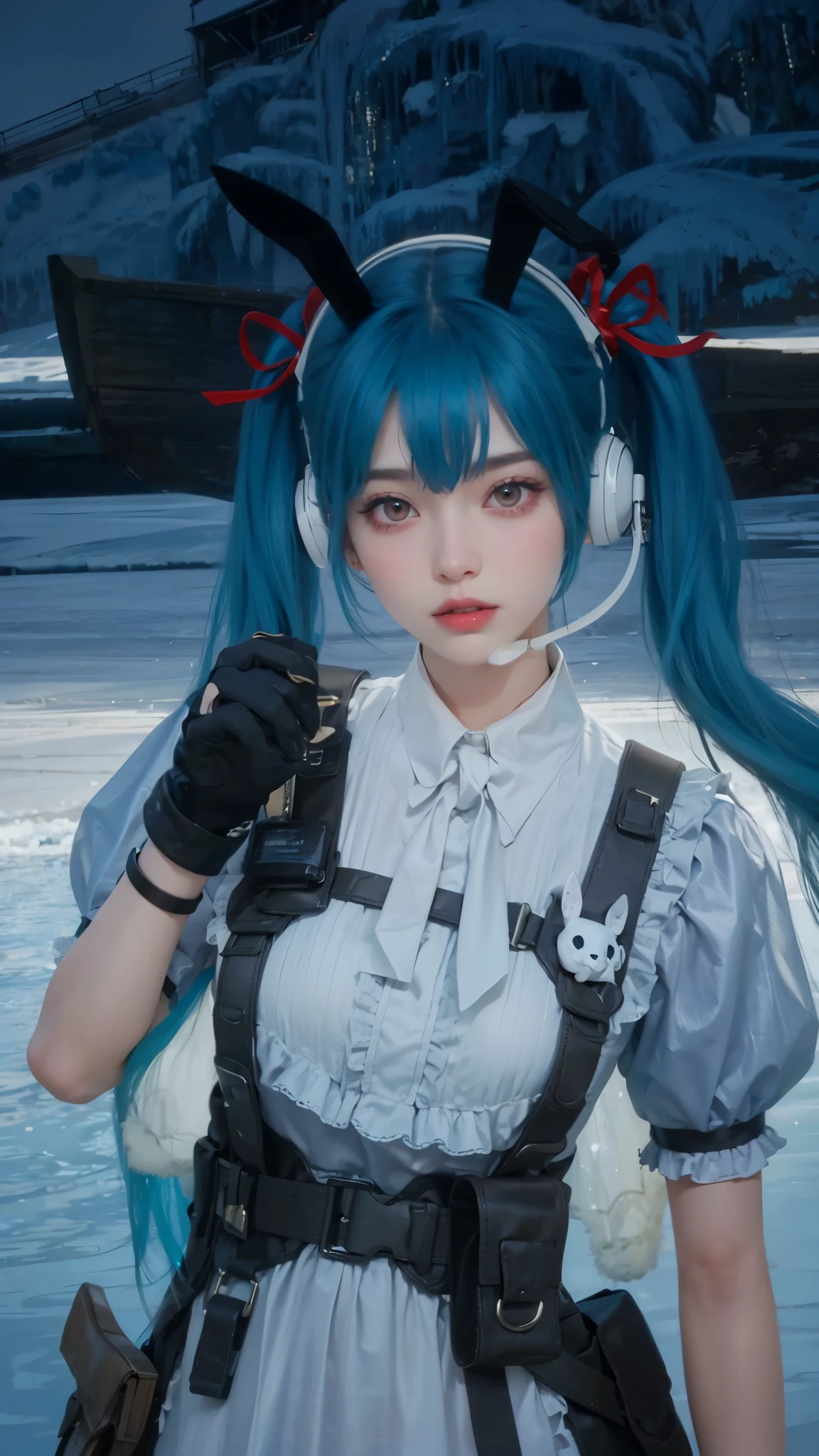 best quality, high_resolution, beautiful girl, red eyes, white hair