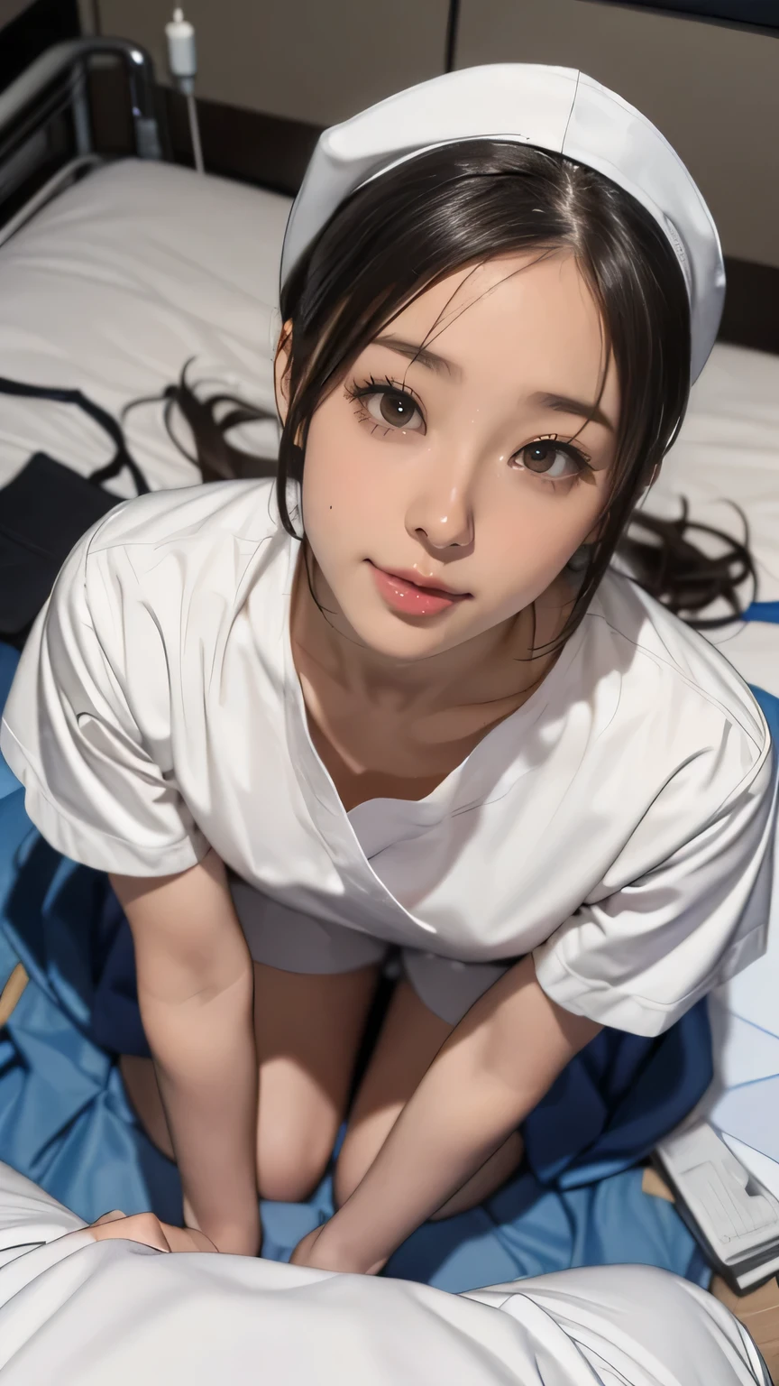 (Flying debris:1.2),(8K High Resolution), (highest quality), (RAW Image Quality), (reality), (that&#39;Realistic:1.37), Big eye,Long eyelashes,that&#39;Exquisite（Live-action Realistic style）,The ultimate face,Realistic光と影,Distinct facial features,Milky skin, Skin with attention to detail,Realistic skin details,Visible pores,（Very detailed）,(short hair),best portrait,((Photo taken from a distance, from the front)), Only one girl, Cute type,fine and beautiful eye, Beautiful and detailed nose, Very detailedな肌) ,(Beautiful face with double eyelids), (realism: 1.4),Great details, Ultra-high resolution,,,Delicate and beautiful face,,Age 25,(Beautiful Face 1.4),thin,,((Photographed in a hospital operating room)),, ((Wearing nurse clothes&#39;Wearing a uniform and making eye contact with the audience)),Wearing nurse clothes cap,(The hospital is white.),,Very beautiful legs,((Crouching in front of the viewer))),squat with your legs slightly open,the hospital floor is white,Crouching in front of the viewer,((Crouching in front of the viewer)), ((****************, slim, Thin waist, Thin thighs, thin arms, smile)), (((Look up, (View from above:1.2), Semen On , Penis Facial, how, throw, ((Sticking out tongue, Open your mouth)), close ~ eye))), (Wet Face, Wet Hair)