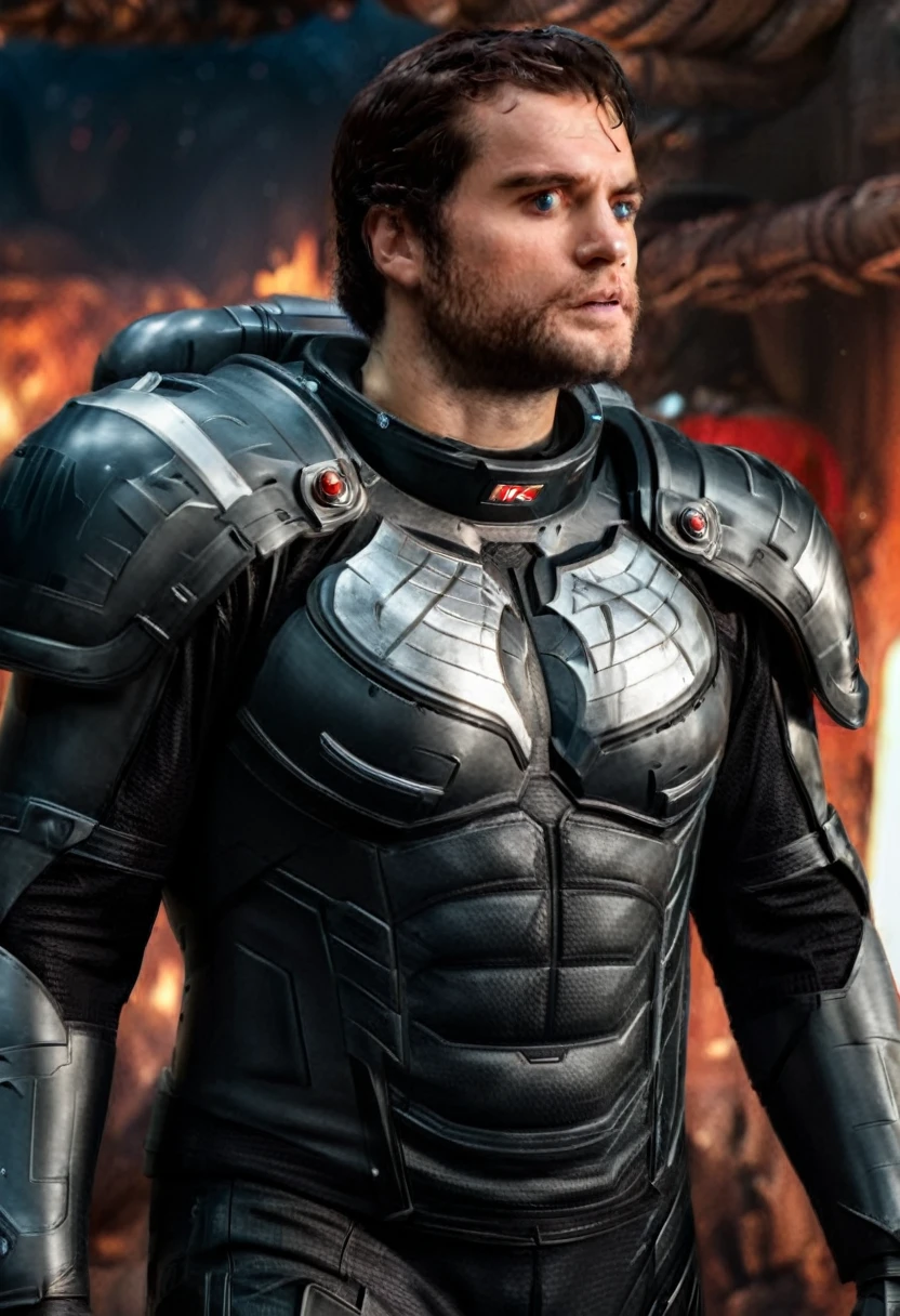 Henry cavill in space marine armor hyper realistic picture perfect 8k