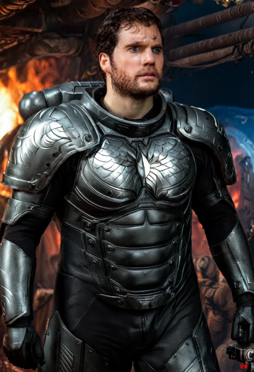 Henry cavill in space marine armor hyper realistic picture perfect 8k