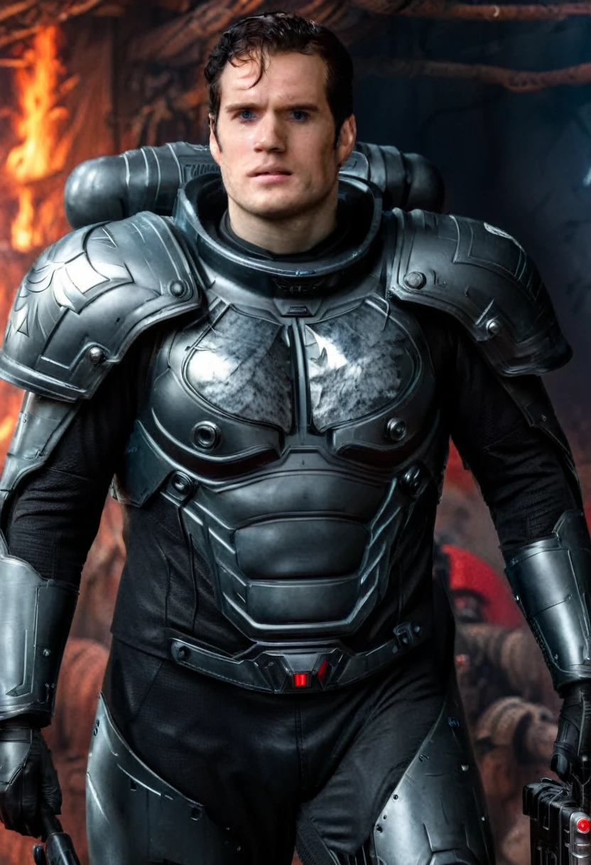 Henry cavill in space marine armor hyper realistic picture perfect 8k