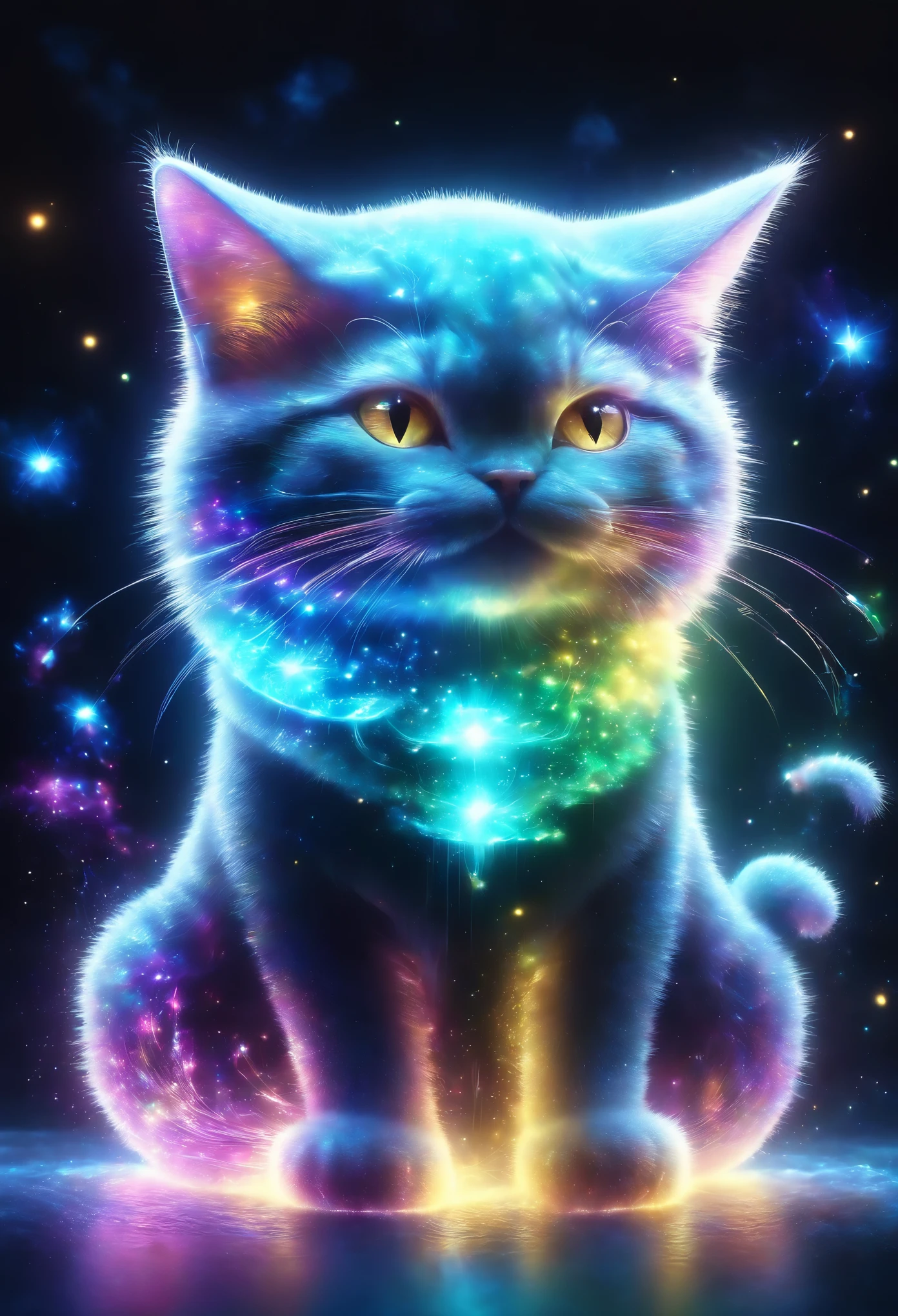 ((un gato mago, ropa de mago con capucha, efecto de magia, epico:1.5)), hasta:1.4, (obra maestra),(Mejor calidad:1.0), (Ultra high resolution:1.0), pintura detallada, intrincado, paisaje submarino, (( magical, Hermoso, de otro mundo:1.4 )), (( Mejor calidad, vibrante, 32K ,luz y sombras bien definidas)). sin texto:1.3.