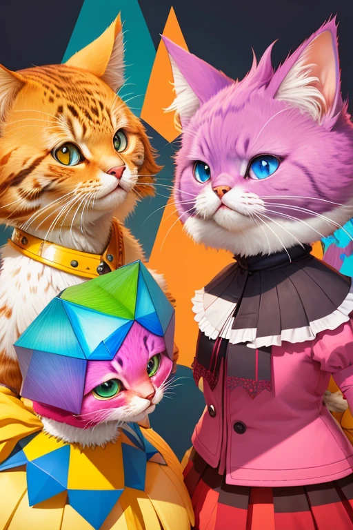 The prompt for the "geometrische Katze" kann wie folgt sein:
"geometrische Katze,Illustration,Eye-catching colors,detaillierte geometrische Muster,Hoher Kontrast,verspielte Pose,Klare Linien,abstrakte Kunstwerke,stilisierte Fellmuster,scharfer Fokus,high resolution championship:1.2"
Notiz: Please adjust the prompt according to your desired emphasis and aesthetic preferences..