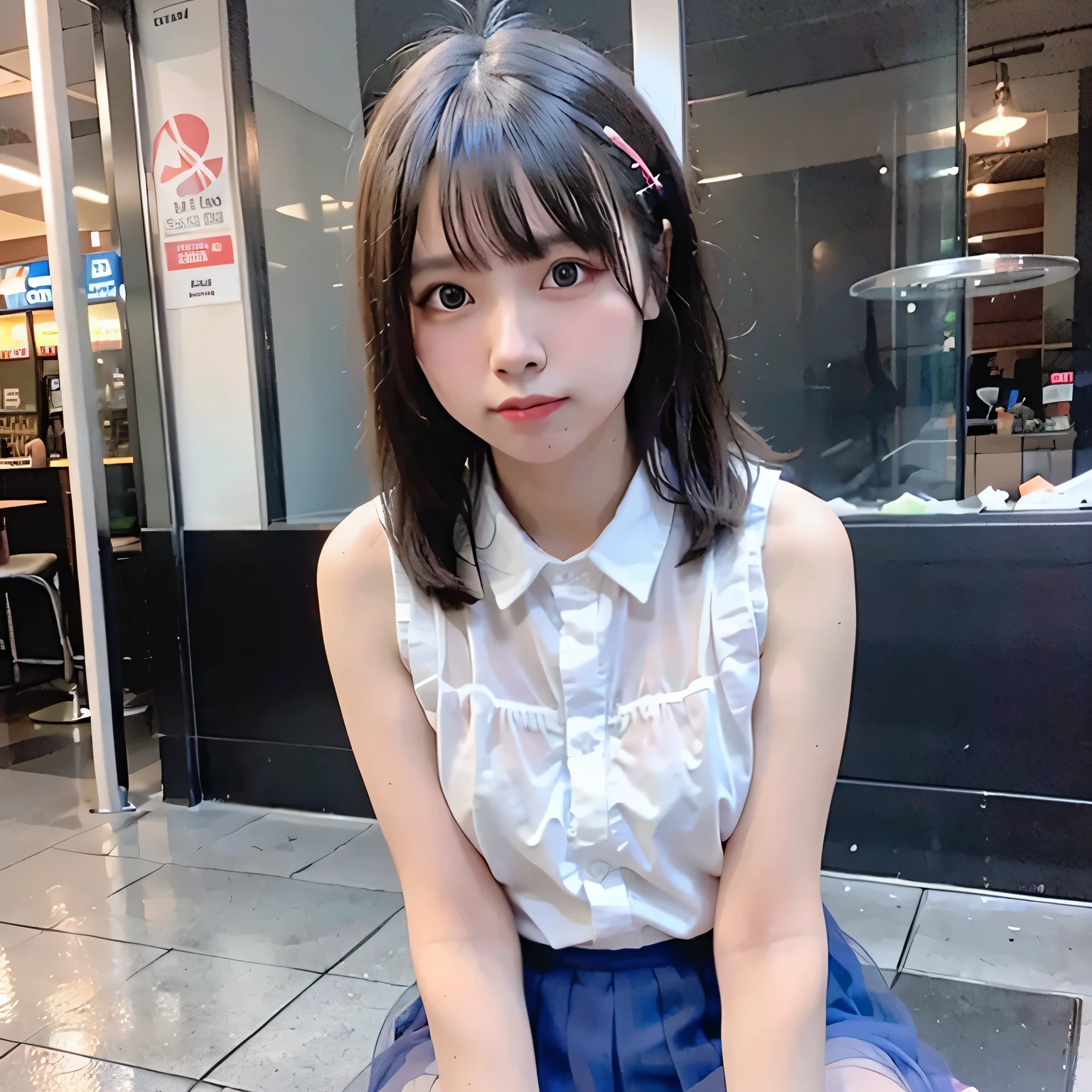 realistically, longhair, glitter silver hair, brown eyes, glowing eyes, white short skirt, super shot skirt, Blush, daytime, Wet from the rain, see through, sleeveless shirt, nipples, , pussy, crotch, Florence, shy, Sit on your knees., windy, elaina, the skirt is turned up, Hand open skirt, masterpiece, highest quality, very High resolution, (detailed and beautiful eyes), highly detailed face, perfect lighting, Very detailed CG, (perfect hands, perfect anatomy), witch, seduce expression, topless, bottomless, sex appeal, used condom,
