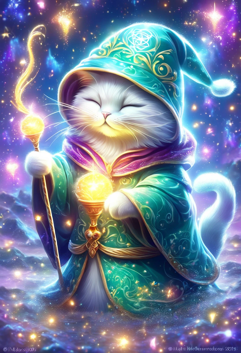 ((un gato mago, ropa de mago con capucha, efecto de magia, epico:1.5)), hasta:1.4, (obra maestra),(Mejor calidad:1.0), (Ultra high resolution:1.0), pintura detallada, intrincado, paisaje submarino, (( magical, Hermoso, de otro mundo:1.4 )), (( Mejor calidad, vibrante, 32K ,luz y sombras bien definidas)). sin texto:1.3.