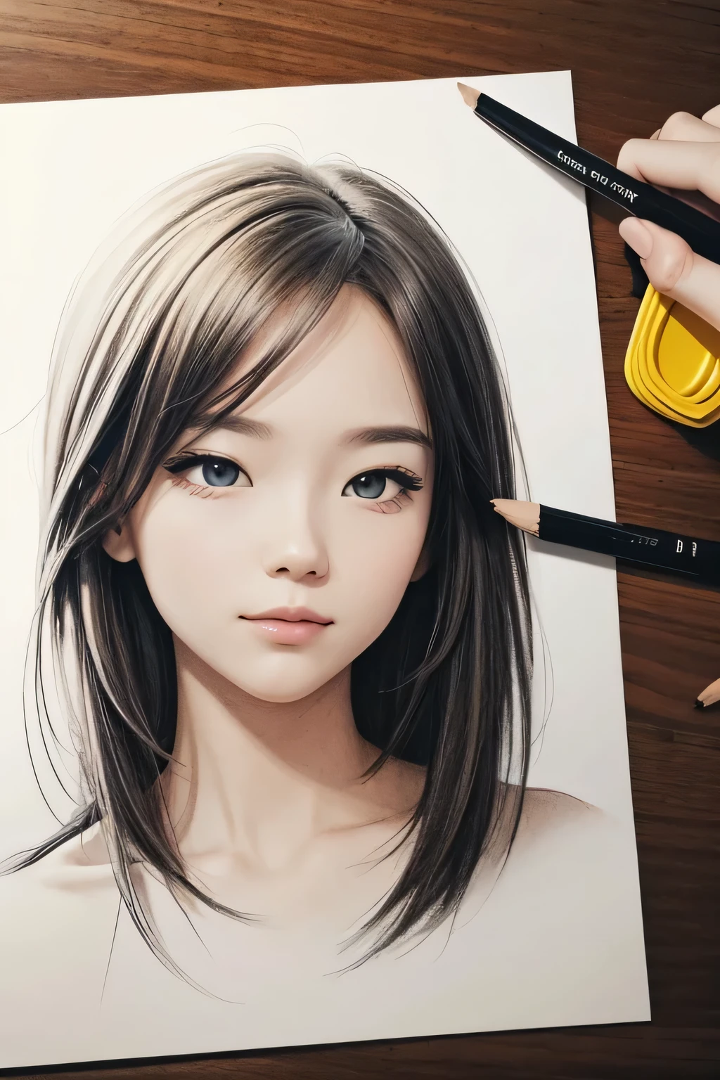 Drawing a picture without a hat