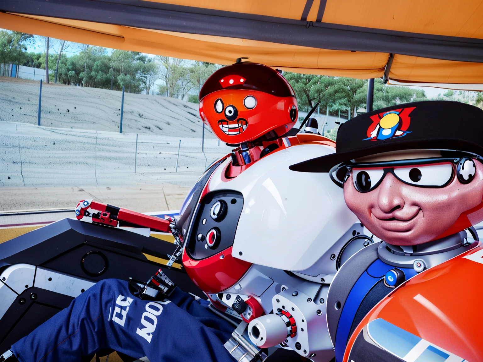 (knitted toy voodoo doll:1.7), (Voodoo at a Go-Kart Track:1.3), (Clothing: racing suit with glowing speed stripes:1.0), (Accessories: enchanted helmet emitting sparks of speed magic, levitating spectral go-karts:1.1), (background: dynamic go-kart track with floating checkered flags, glowing track lights, and spectral racers:1.2), best quality, masterpiece, detailed soft oil painting, detailed background, dramatic cinematic lighting, soft edge lighting, professional, dramatic lighting, hard edge lighting, ultra quality, 4k, masterpiece, best quality, 8k, ultra high definition, high resolution, extremely detailed