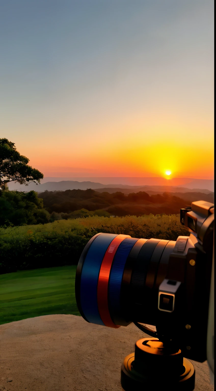 Sunset, evening glow, distant view, realistic, rich colors, gorgeous and colorful, wide-angle lens, shooting in the evening, positive film, naturalistic style, high-definition filming.