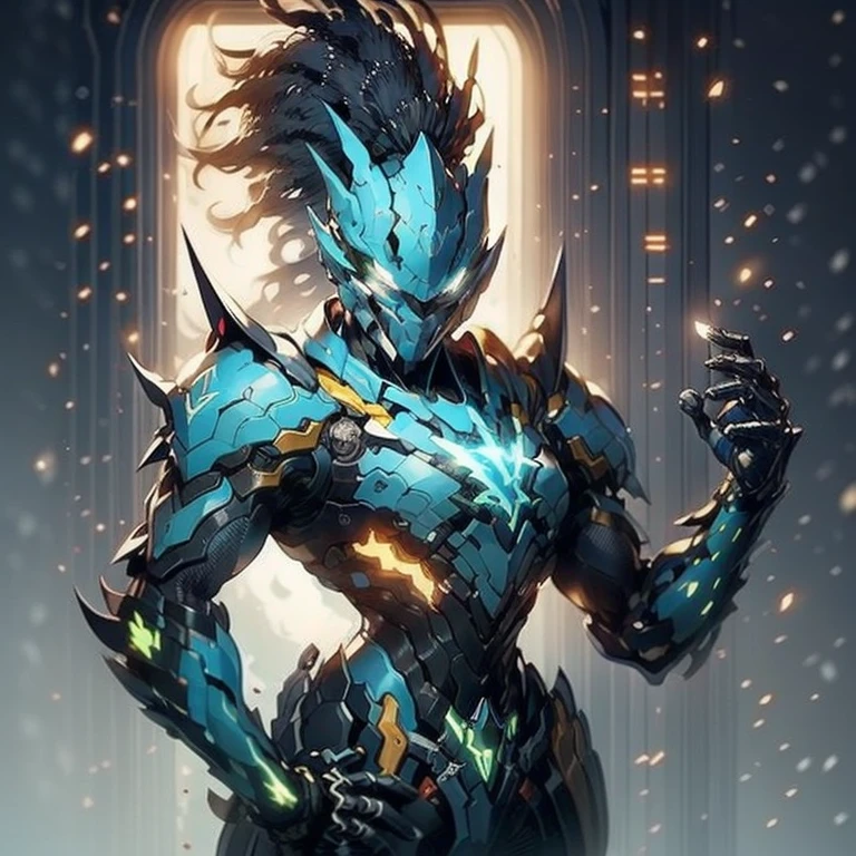 a picture of a woman with green eyes, artgerm comic, telegram sticker, crackling black lightning, mohawk, trending on arstation, f2.2, name of the character is chad, muscular girl, afro tech, featured, ui card, by Justin Sweet, instagram story, noah bradley. sharp focus, beautiful comic art