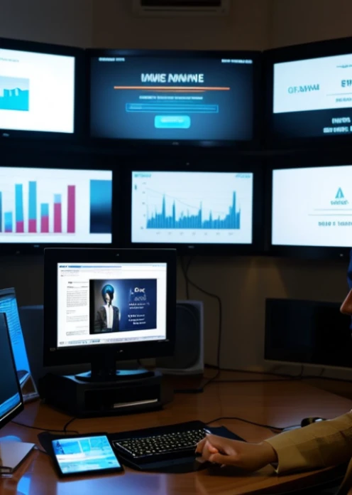 shadow creates a sense of mystery and intrigue, inviting potential investors to trust in Arafat's guidance as they navigate the complex and ever-evolving landscape of digital currencies. The subtle glow of the computer screen on his table adds an additional layer of detail, reinforcing the notion that Arafat is always connected to the latest developments in the cryptocurrency market. The room's calm ambiance and absence of distractions underscore the importance of focus and dedication in the world of finance, further solidifying Arafat's reputation as a trusted and respected guru in the field.
