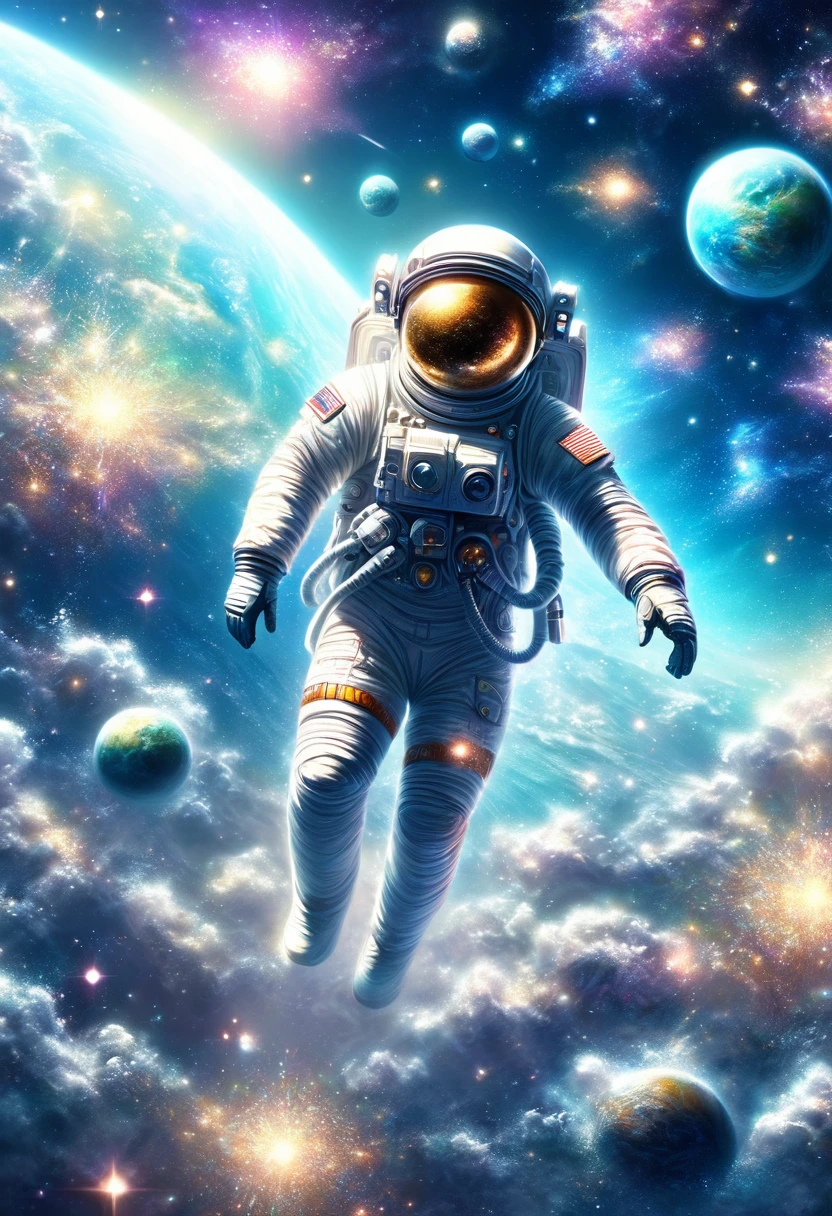 Obra maestra, alta calidad, delicado, Cuerpo detallado, Detallado intrincadamente, illustration, Un astronauta vagando por un planeta desconocido, arte conceptual, 4k, fancy , planeta alienigena , Mundo cubierto de maleza , Hermoso planeta del mundo --niji 5, (obra maestra),(Mejor calidad:1.0), (Ultra high resolution:1.0), pintura detallada, intrincado, (( magical, Hermoso, de otro mundo:1.4 )), (( Mejor calidad, vibrante, 32K ,luz y sombras bien definidas)). sin texto:1.3.
