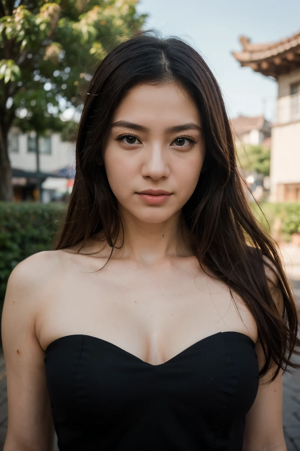 ((best quality)), ((masterpiece)), (detailed), perfect face, asian, ghibli sky backgound, golden ratio photography, (lock this face), make it to wedding photography, full body shot