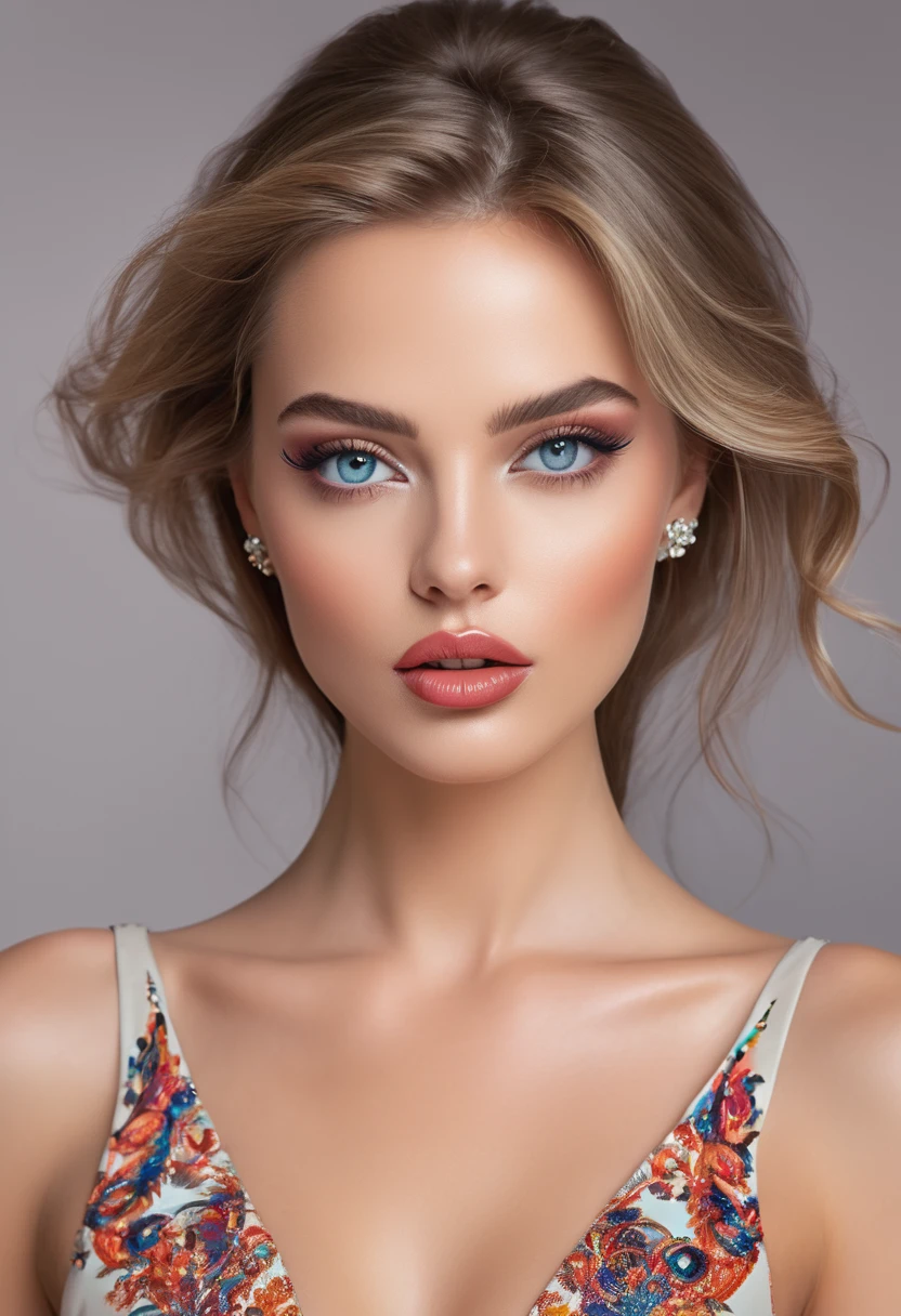 best quality,High resolution,illustration de mode,elegant models,Beautiful detailed eyes,Detailed lips and face,mode glamour,poses de piste,couleurs vives,Elegant dresses,accessoires magnifiques,éclairage de studio professionnel,peinture ultrafine,realistic textures,Parcours artistique