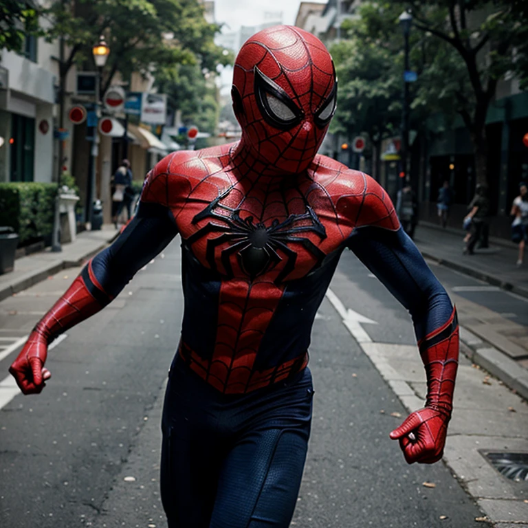 Spiderman en una carrera