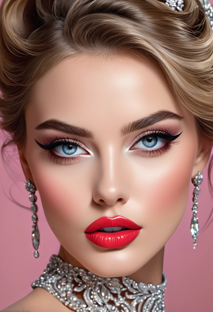 best quality,High resolution,illustration de mode,elegant models,Beautiful detailed eyes,Detailed lips and face,mode glamour,poses de piste,couleurs vives,Elegant dresses,accessoires magnifiques,éclairage de studio professionnel,peinture ultrafine,realistic textures,Parcours artistique