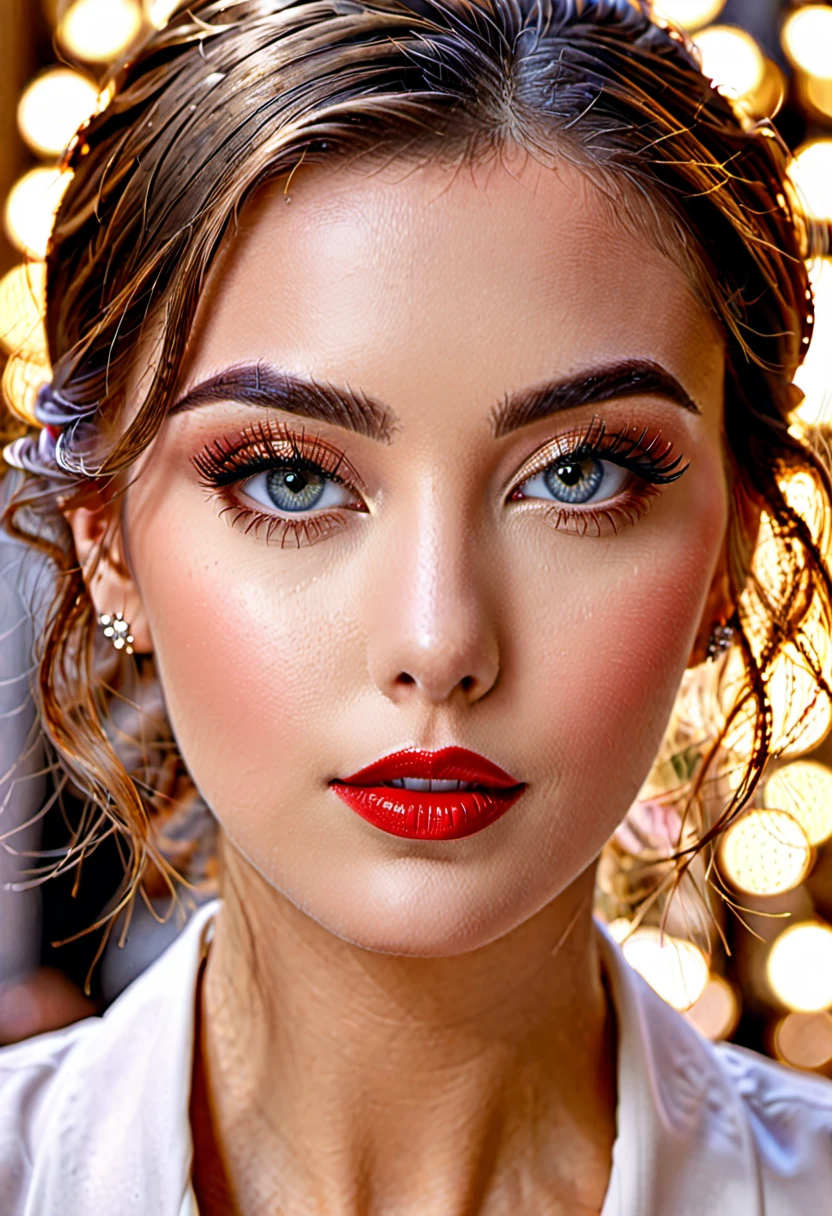 (best quality,4k,8k,High resolution,chef-d'artwork:1.2),Ultra-detailed,(Realistic,photoRealistic,photo-Realistic:1.37),portraits,Beautiful detailed eyes,beautiful detailed lips,extremely detailed eyes and face,long cils,cheveux brillants,peau brillante,stylish haircut and makeup,couleurs vives,studio lighting,Une mode impeccable,tenue vintage tendance,accessoires de mode,confident and elegant pose,fond sophistiqué et glamour,flare and bokeh effects.