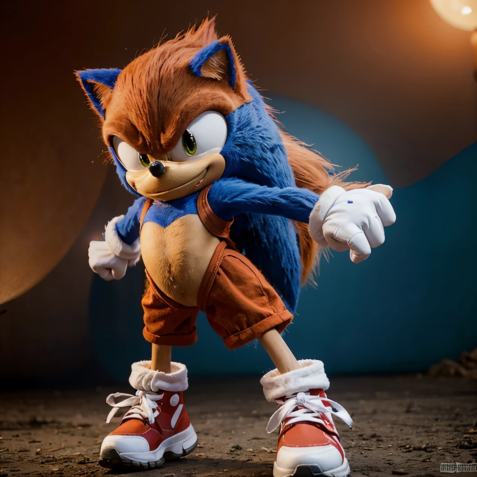 Erizo rojo con la apariencia de Sonic 