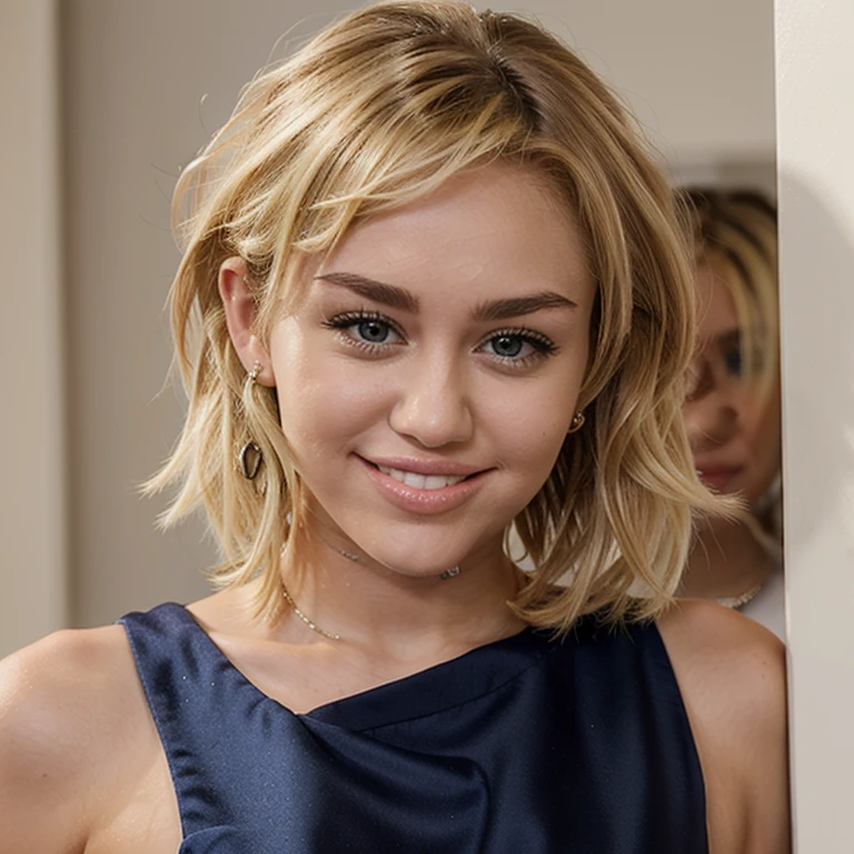 Miley Cyrus with underwear and sexy smile