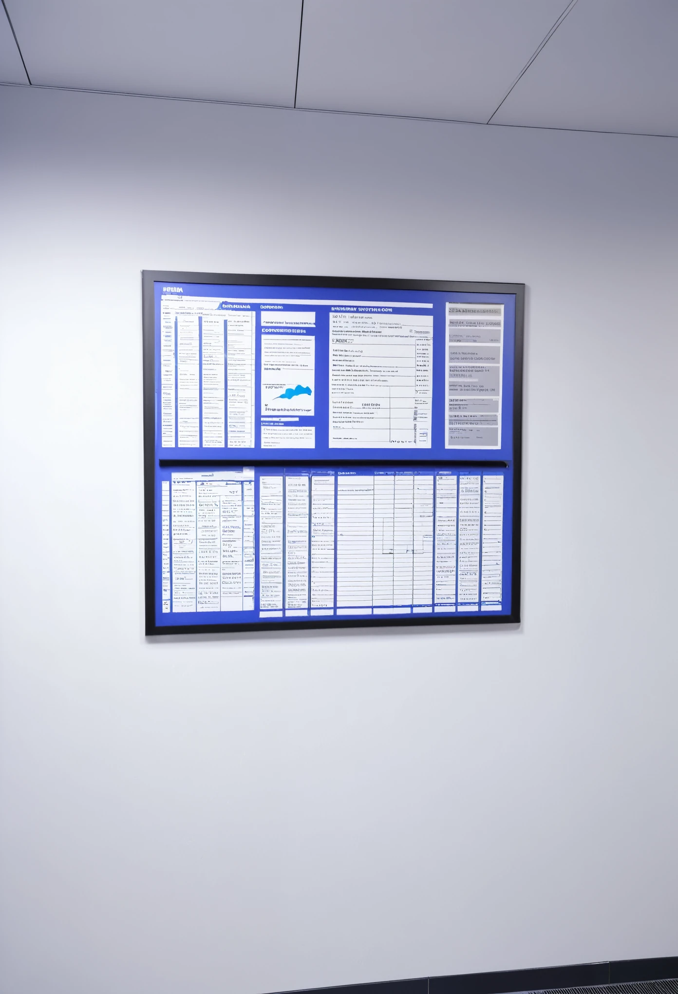upper wall with information board with control board human resources area