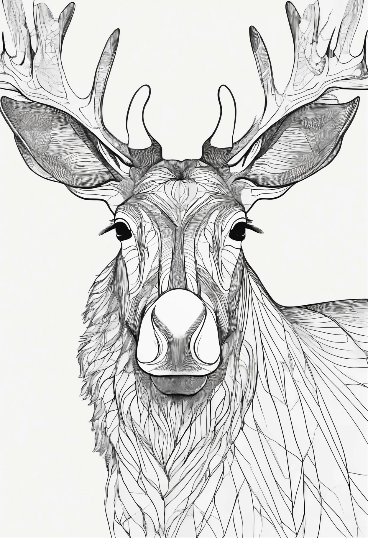 A moose with no color
