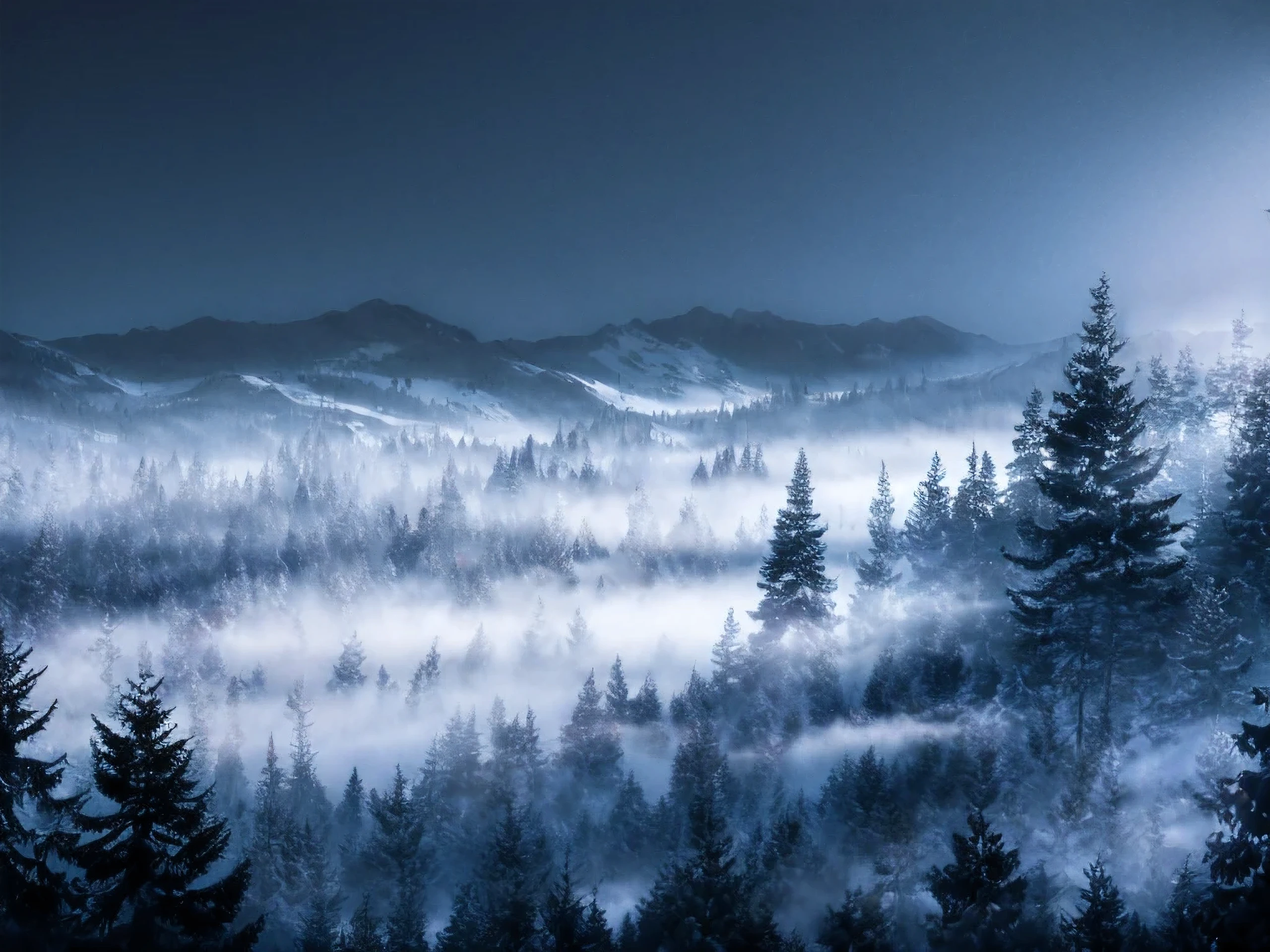 Masterpiece, From the depths of the cosmos, the mysterious fog and shadows descend upon the once green and blue earth, their dark tendrils spreading like an ominous stain across the now doomed land. Beginning with the towering mountains, the shadows creep insidiously, enveloping every snowy peak in a shroud of darkness. The once vibrant landscapes are now cast in an eerie twilight, as the inexorable march of shadow and darkness reaches out to claim its dominion upon the entire earth, 16K, ultra high res.photorealistic, UHD, wide angle, depth of field, RAW, (lightnings, Lord Of the Rings vibes:1.2)