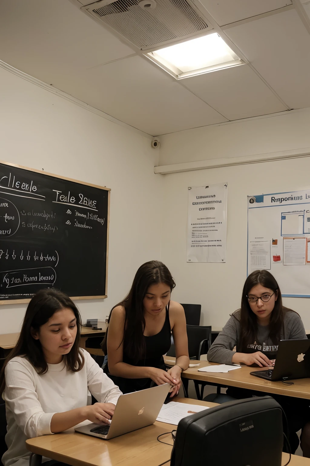 ((mejor calidad)), ((Obra maestra)), (detallado), cara perfecta
La imagen muestra a un grupo de estudiantes concentrados y comprometidos, sentados en un aula luminosa y moderna. They are surrounded by books, laptops and whiteboards full of equations and diagrams. En el centro de la imagen, un profesor entusiasta y comprometido dirige una clase interactiva, animando a los estudiantes a participar y compartir sus ideas.
En el fondo de la imagen, You can see the logos of some of the main pre-university academies in Peru, como Aduni, Trilce y Pamer, highlighting its importance in the process of preparing for university entrance.
La imagen transmite un ambiente de aprendizaje activo y colaborativo, where students feel motivated and supported to achieve their academic goals. It is a visual representation of the vital role that pre-university academies play in the educational success of students in Peru.