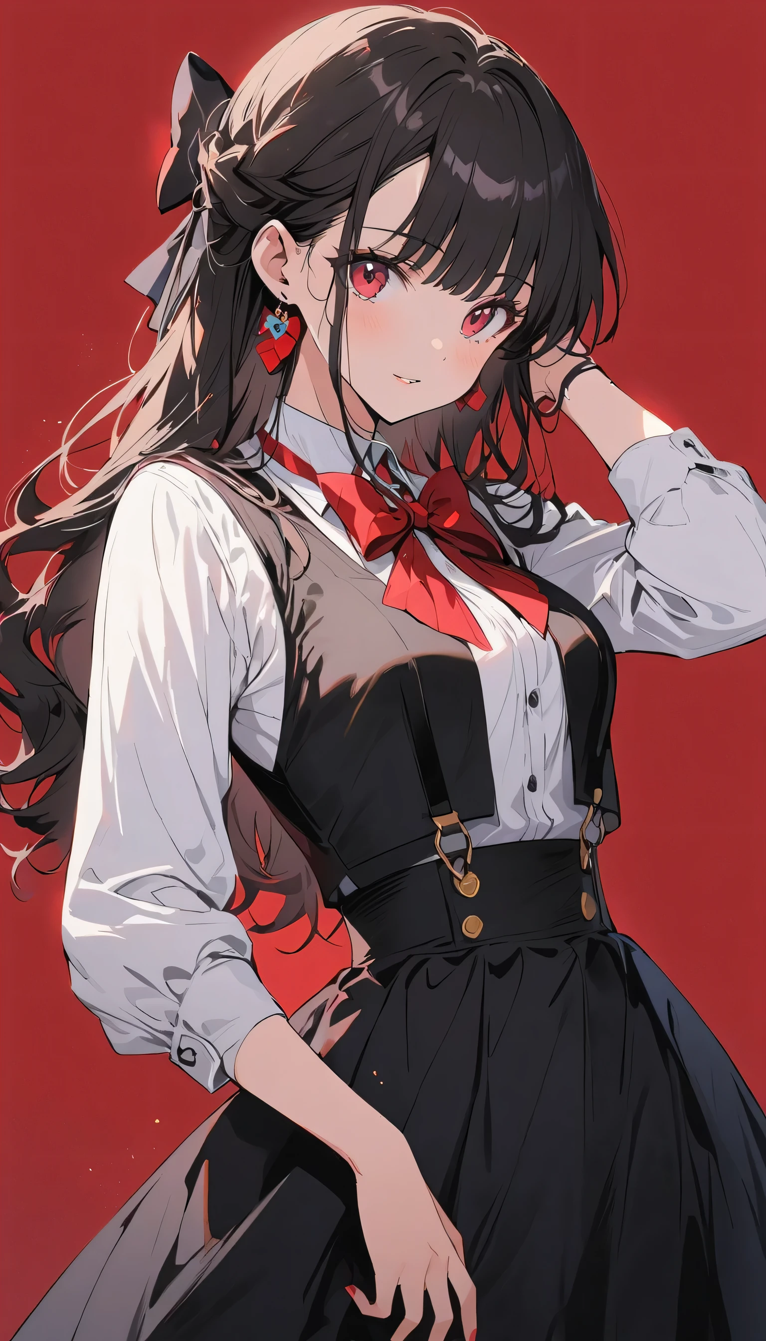 (Highest quality、masterpiece、High resolution、detailed)Anime Style、Flat Style、(detailedな目、Beautiful Face), One girl,
break
//Fashion Vintage Chic,
Get retro vibes with a vintage chic outfit complete with bow tie and suspenders, Start with a tailored vest or waistcoat in a classic color like black., Navy blue, or charcoal grey, Pair with high-waisted pants or a pencil skirt for a sophisticated silhouette.。, Pair a crisp white button-down shirt with a colorful bow tie、Your individuality stands out。,
break
Layer on a pair of matching suspenders for a stylish and functional touch, Complete the ensemble with polished oxfords or loafers.、Wear your hair in soft waves or a sleek updo。, This vintage-inspired costume、Perfect for theme parties and cosplay events。, It embodies the timeless elegance of old Hollywood glamour.,
break