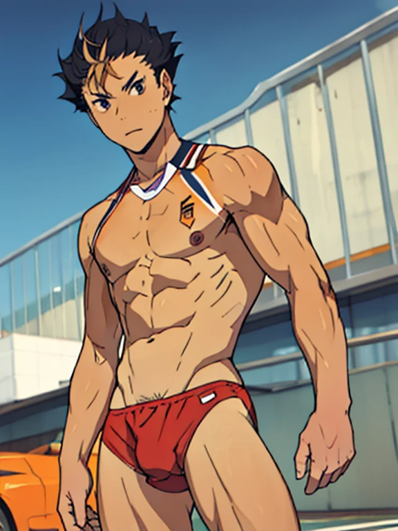 Desnudo, speedo, nadador