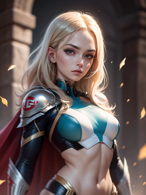 superchica, mejor calidad, Movie, arte oficial, arena, arte publicitario de la naturaleza, Movie wallpaper, uniforme cg muy detallado,fondo de pantalla 4k, detalles intrincados, Fondo blanco, parte superior del cuerpo, facial enfocar, lleno body, lleno,sexy,arte conceptual, haciendo arte, high resolution, (realista, realista: 1.2), Physically based representation, mechanics, reflexiones, realism, ciberpunk, symmetry, Vista frontal, de cerca, avatar ,eyes ,symmetry ,rostro, muy afilado ,realista ,enfocar , Grant&#39;s mask painting, movie light, mecha, (illustration: 1.1), delgado, piel blanca, Cara delicada, king&#39;s tunic, brillo, pantys, (Cabello largo y rubio), Blue Eyes, supergirl suit, campo de batalla, chip, brillo, tiny suit, showing skin