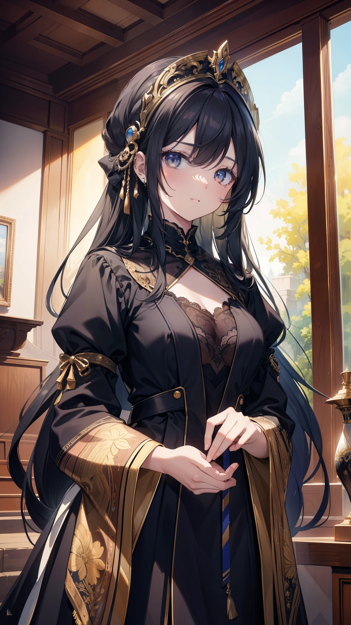 (masterpiece、top-quality、hight resolution、Unity 8k、extremely details CG:1,Best Picture), A woman with a sly smile, her eyes sharp and piercing as she confidently says, 'You're still a virgin, aren't you?' Her expression is both teasing and knowing, clearly catching the customer in a lie. Her body language is relaxed, almost playful, as she leans in slightly, enjoying the moment of exposing the truth, grin