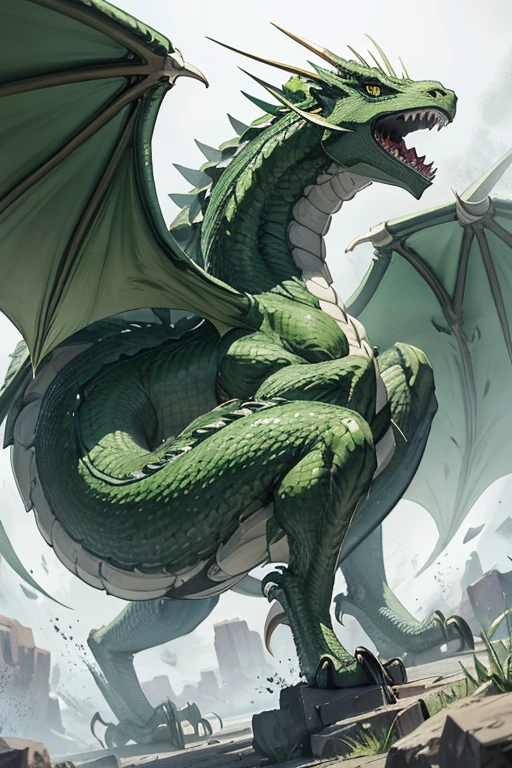 monstrous green dragon