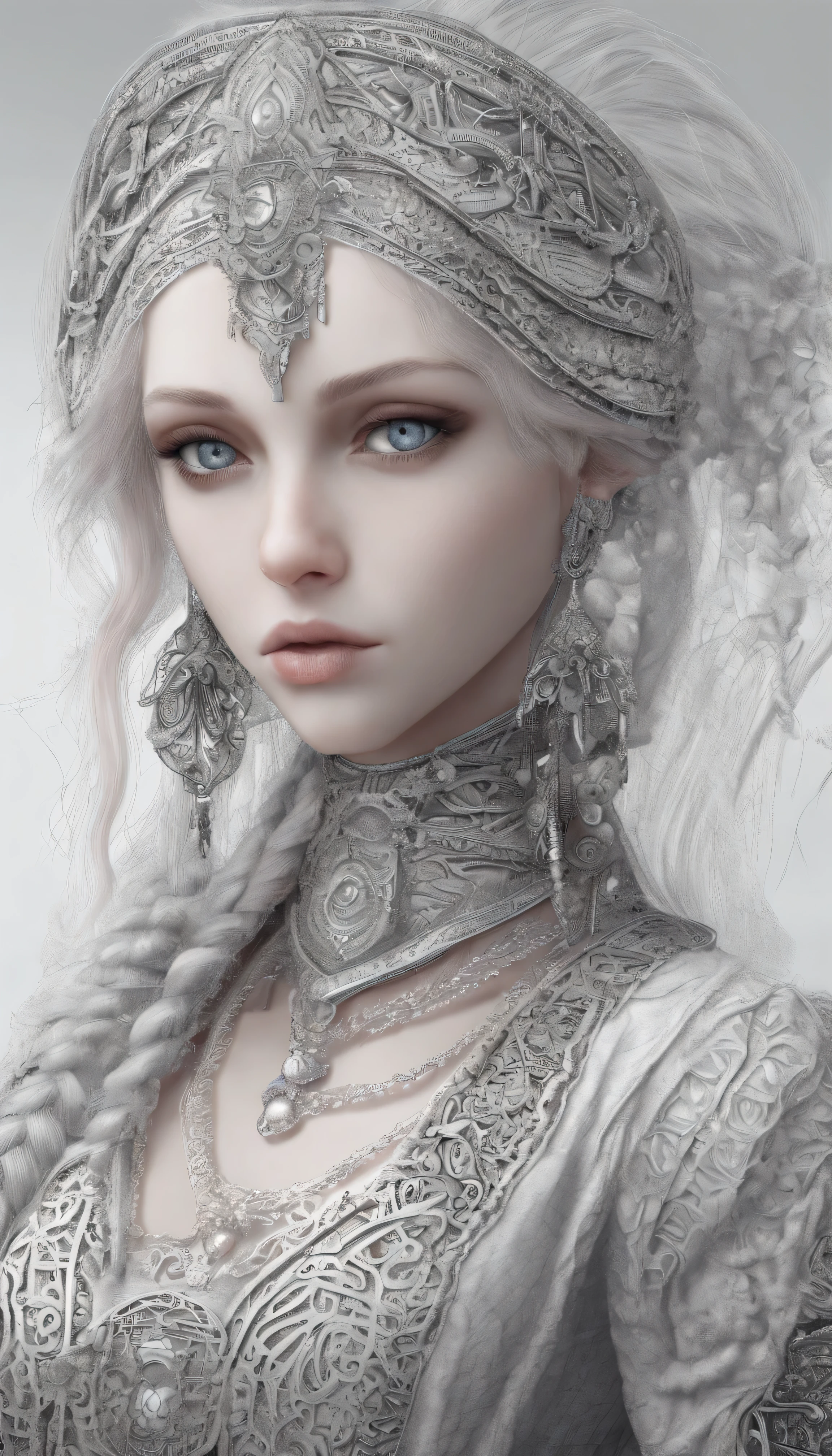 RAW, professional photograph, medium shot, photorealistic, hyper-realistic, ray tracing, super detail, UHD, 8k, female elf, twenty years old, goddess, gold jewelry, athletic body, soft facial features, long hair, straight hair, light pink hair, blue eyes, gothic style, dark Castle, gothic architecture