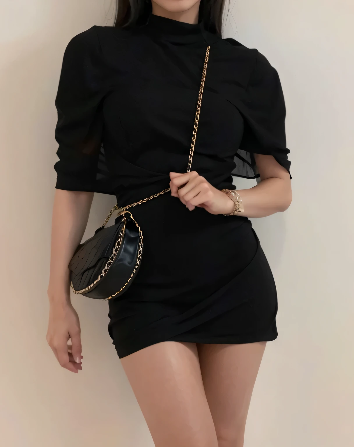 araffe woman in vestido negro holding a black purse and posing, traje negro, vestido todo de negro, ropa negra, con negro, envuelto en negro, vestido negro, vistiendo de negro, Vestida de negro, wearing ropa negra, wearing in ropa negra, she is wearing a vestido negro, vestido de lujo, escarpado, SK, vestido sofisticado, negro profundo