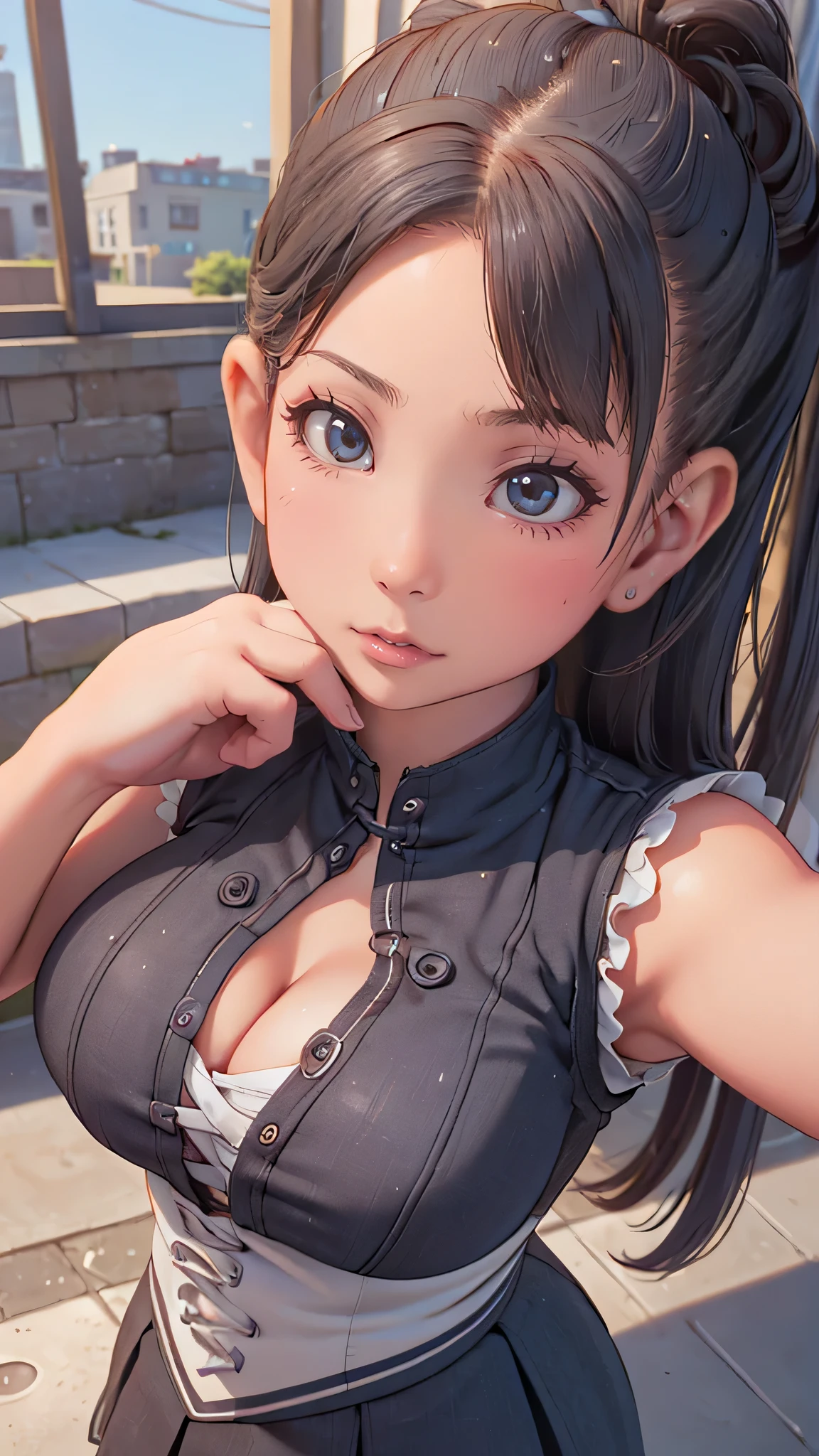 high school girl,(random pose),(Thin type),(large breasts),(random hairstyle),(Highest image quality, (8K), Ultra-realistic, Best Quality, High quality, High Definition, high quality texture, high detailing, Beautiful detailed, fine detailed, extremely details CG, Detailed texture, realistic representation of face, masterpiece, presence)