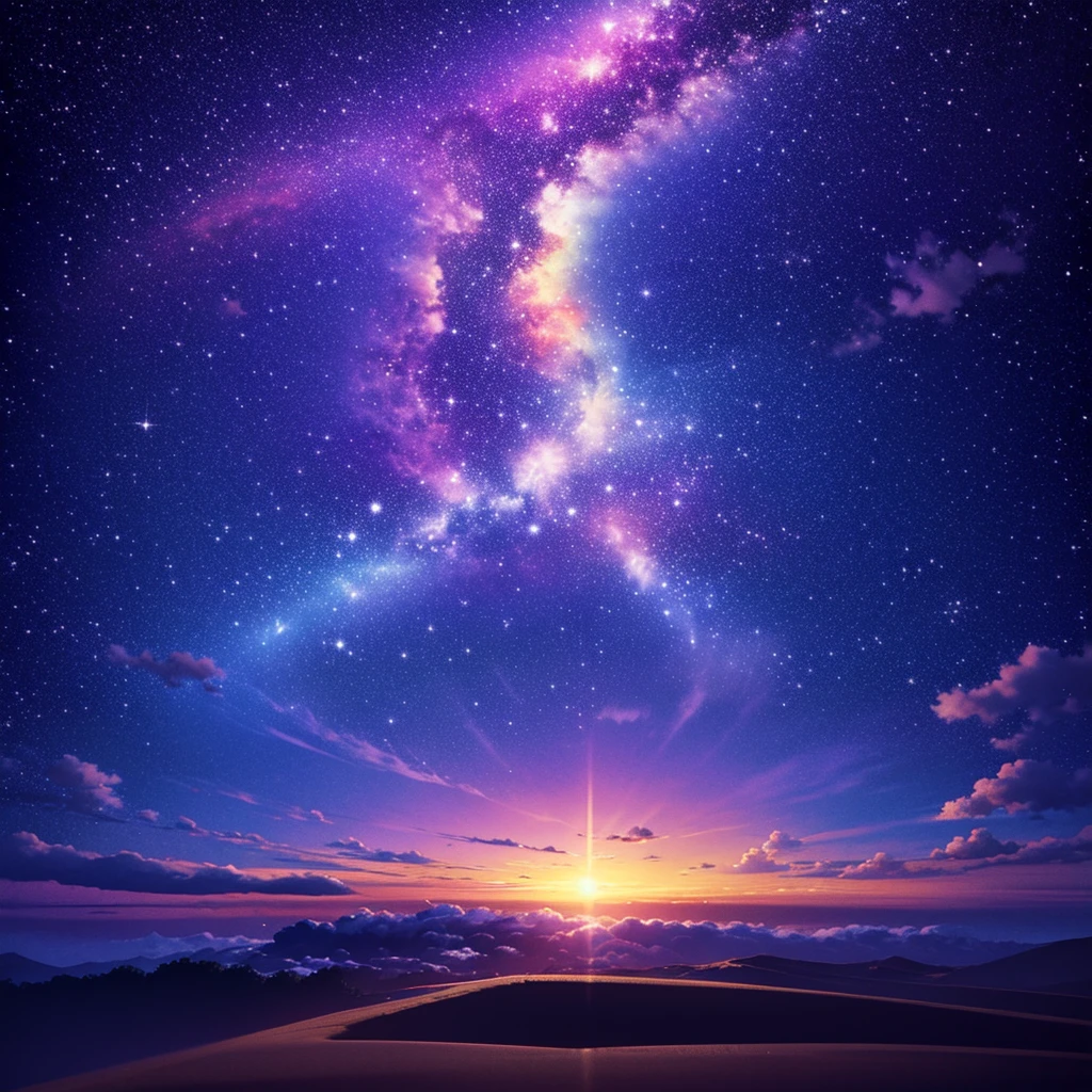anime wallpapers with a view of the sky and stars, cosmic skies. by makoto shinkai, anime art wallpaper 8k, anime sky, amazing wallpaper, makoto shinkai cyril rolando, anime background art, ultra detailed sky and galaxy stars