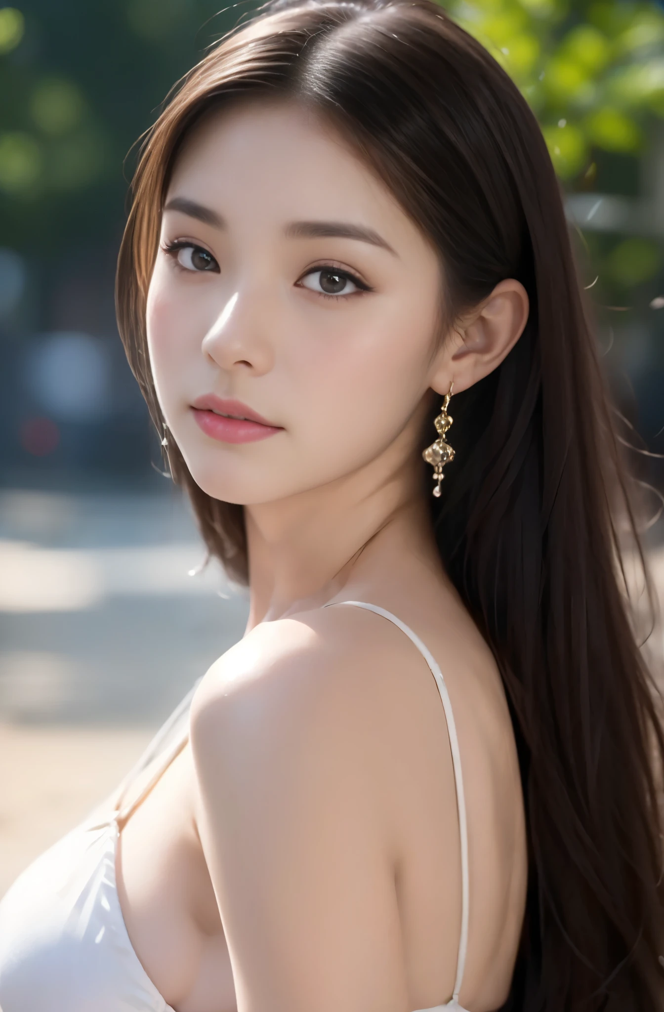 (28-year-old woman), (Big Breasts:1.3), Saggy breasts、((Hug your audience)), Hawaiian sand beach、White Silk Micro Bikini,(masterpiece: 1.3), (Maximum resolution: 1.4), (Ultra high definition: 1.2), Cinematic Light, Ultra high definition, (Detailed eyesと肌), (Detailed facial features), 8k resolution, Perfect Style, Beautiful expression、Highly detailed face and skin texture、Detailed eyes、double eyelid、Glitter Eyeliner:1.2、Thin cheeks、Shiny skin、((Pure white skin:1.4))、Small shiny necklace and earrings,glossy lips:1.2、((full body shot:1.2))、(From a very intimate distance:1.2)、(Straight Hairstyles、Dark brown hair)、Long Hair、(Asking for a kiss:1.2)